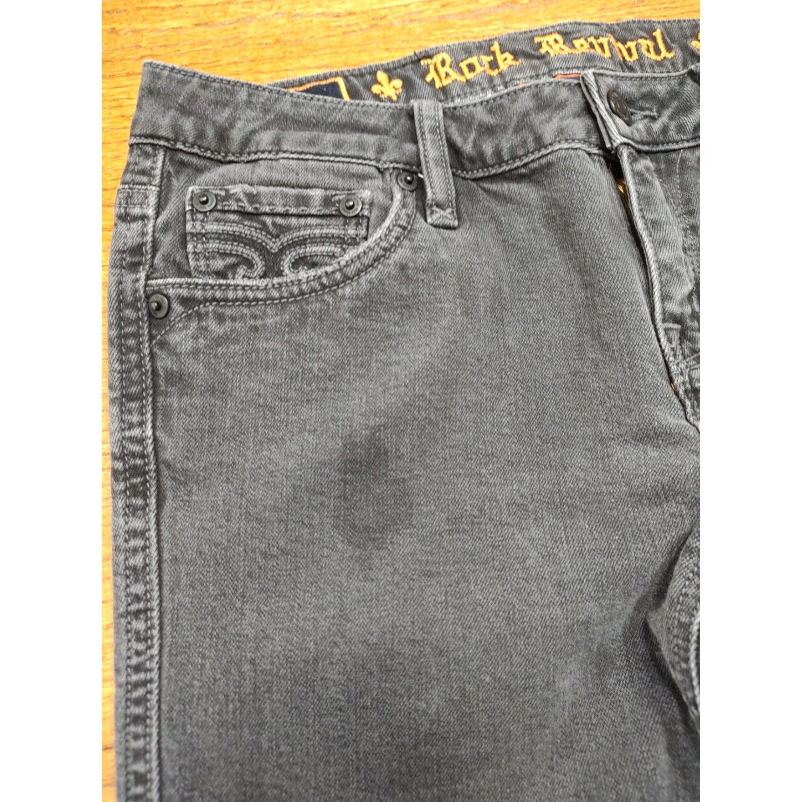 Vintage Rock Revival Flora Jeans Ankle Slim Black Denim Logo 5-Pocket Womens 27 X 26 In Size 27" / US 4 / IT 40 - 4 Thumbnail
