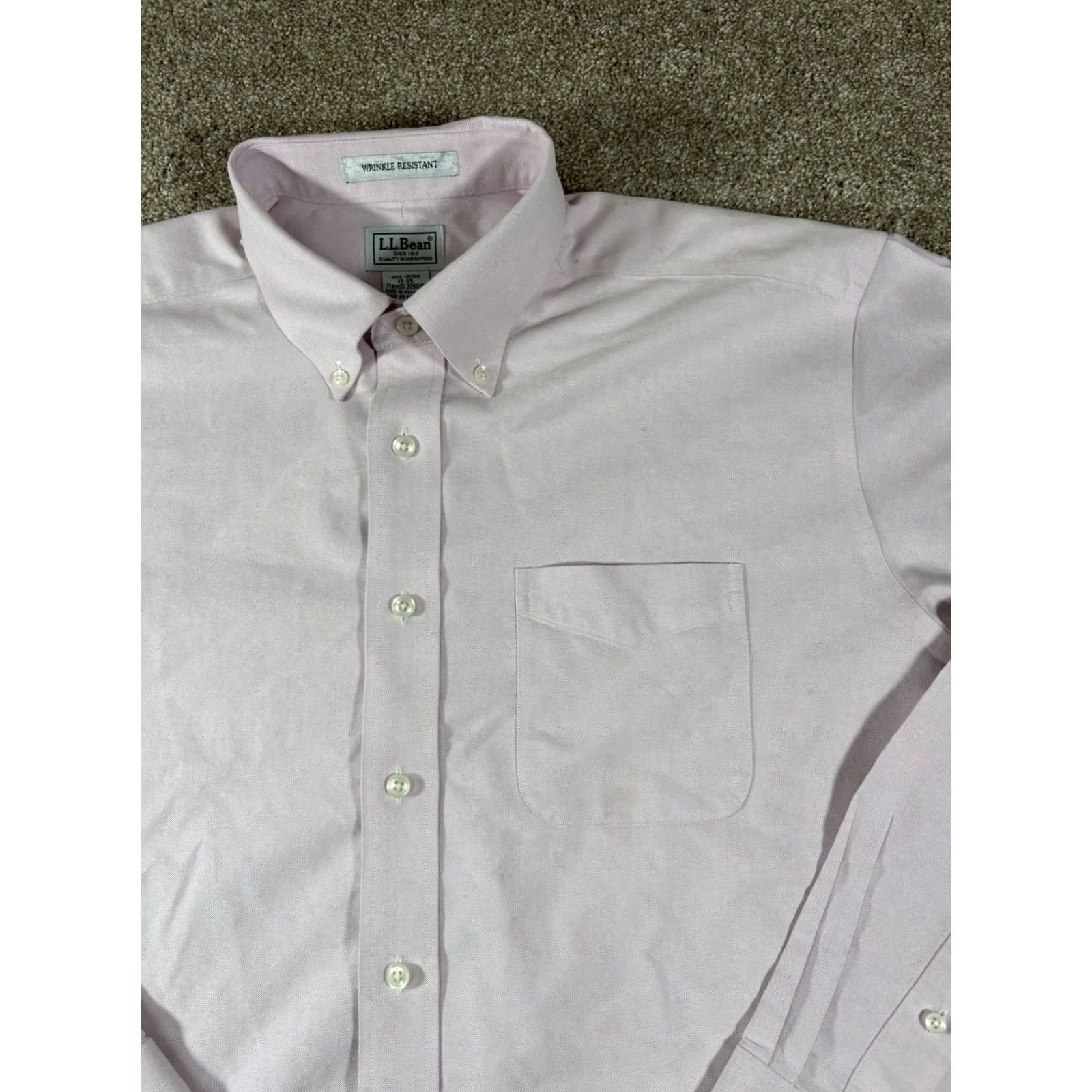 Vintage LLBean Wrinkle Resistant Salmon Long Sleeve Button Up Shirt Men’s XL Pink Plaid Cotton Button-Down Collared Regular Pocketed Size US XL / EU 56 / 4 - 3 Thumbnail