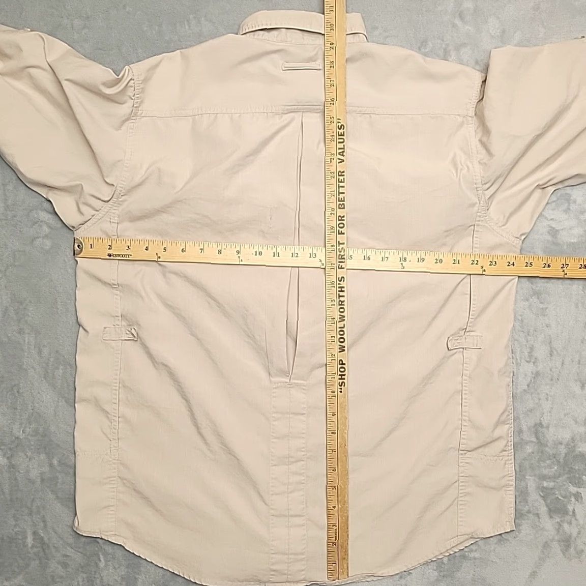 ExOfficio VINTAGE ExOfficio Shirt Men L Khaki Vented Cotton Blend Lightweight Fishing Outdoors Size US L / EU 52-54 / 3 - 6 Thumbnail