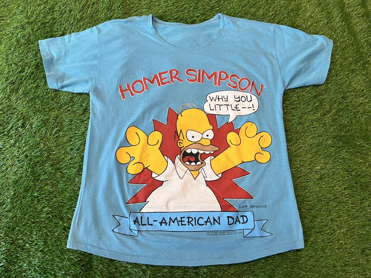 VTG Rare 1990 The Simpsons - Homer Dad 2-SIDED ‘Catch A Wave