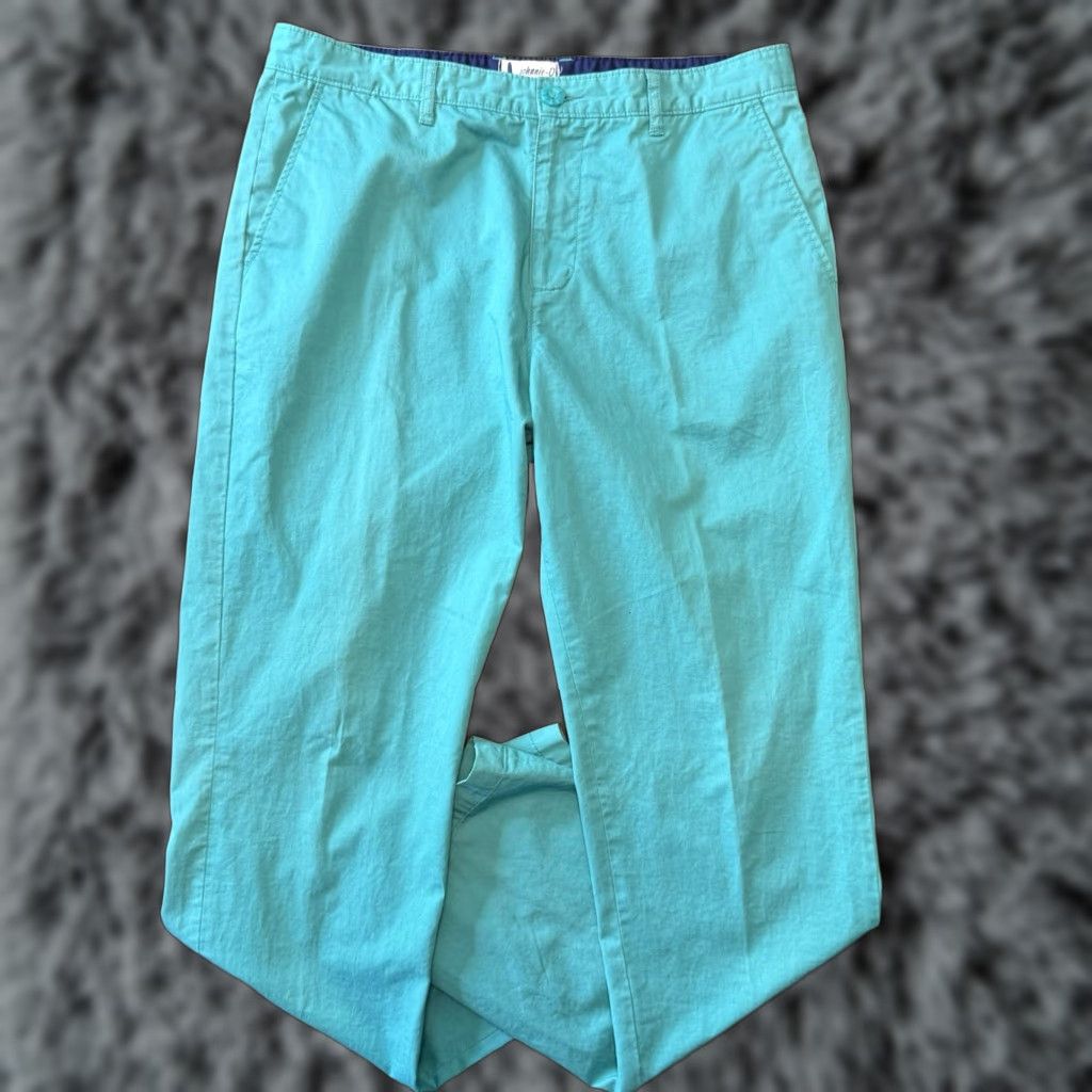 johnnie-O Johnnie-O Casual Chino Pants Men's 34x34 Teal Size US 34 / EU 50 - 1 Thumbnail