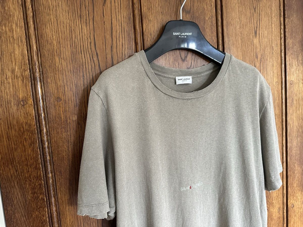 Saint Laurent Paris $550 Saint Laurent Rive Gauche logo t shirt olive khaki Size US S / EU 44-46 / 1 - 9 Thumbnail