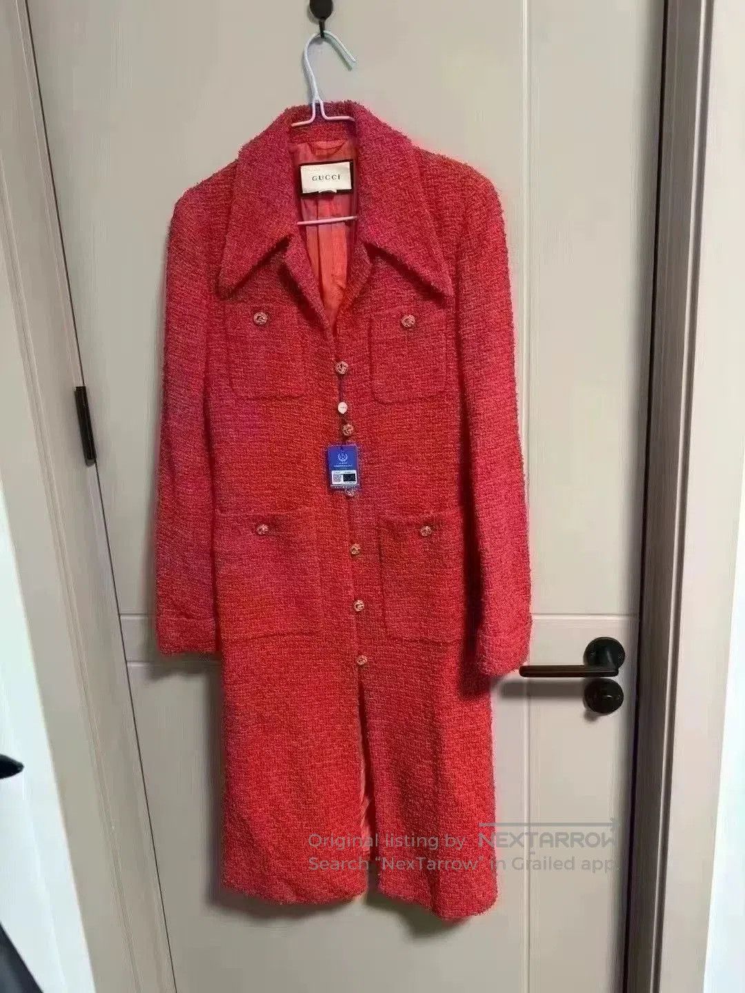 Japanese Brand Gucci Red Long Coat. Size XS / US 0-2 / IT 36-38 - 1 Thumbnail