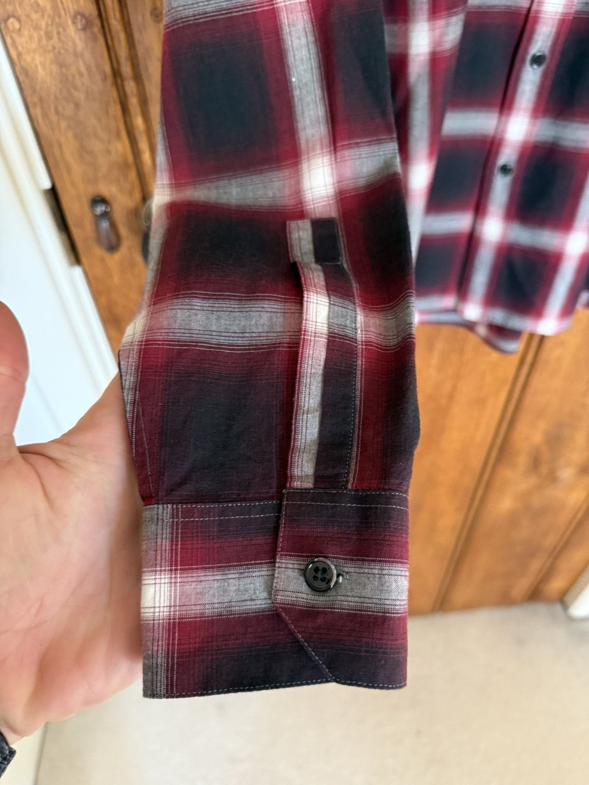 Saint Laurent Paris FW14 Saint Laurent Hedi Slimane red black flannel shirt 40 Size US L / EU 52-54 / 3 - 8 Thumbnail