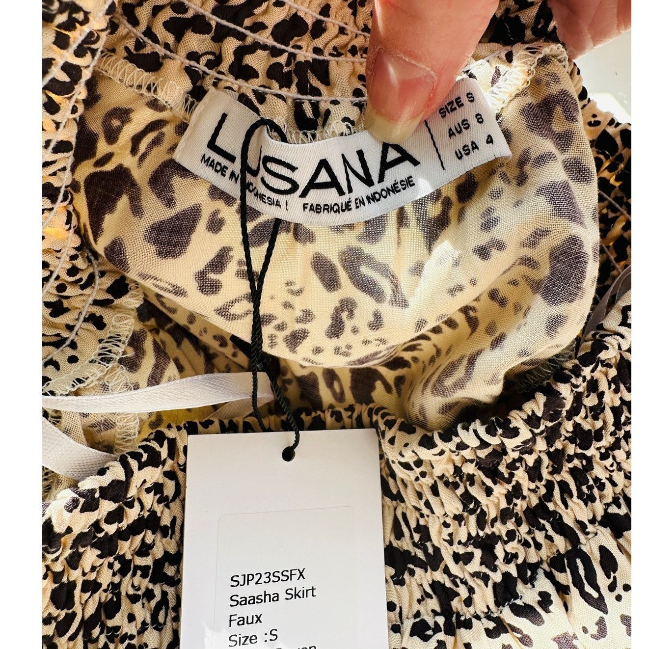 Other Lusana Tan & Black Cheetah Print Elastic Saasha Skirt S Size 27" / US 4 / IT 40 - 6 Thumbnail