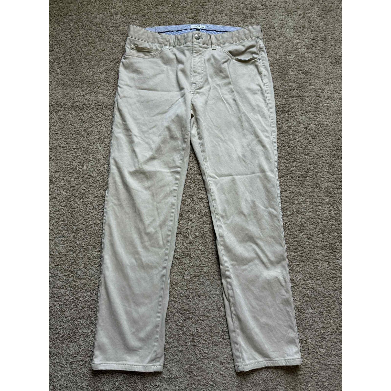 Peter Millar Peter Millar Flat Front Trouser Pants Beige Men's Size 34 Size US 34 / EU 50 - 2 Thumbnail