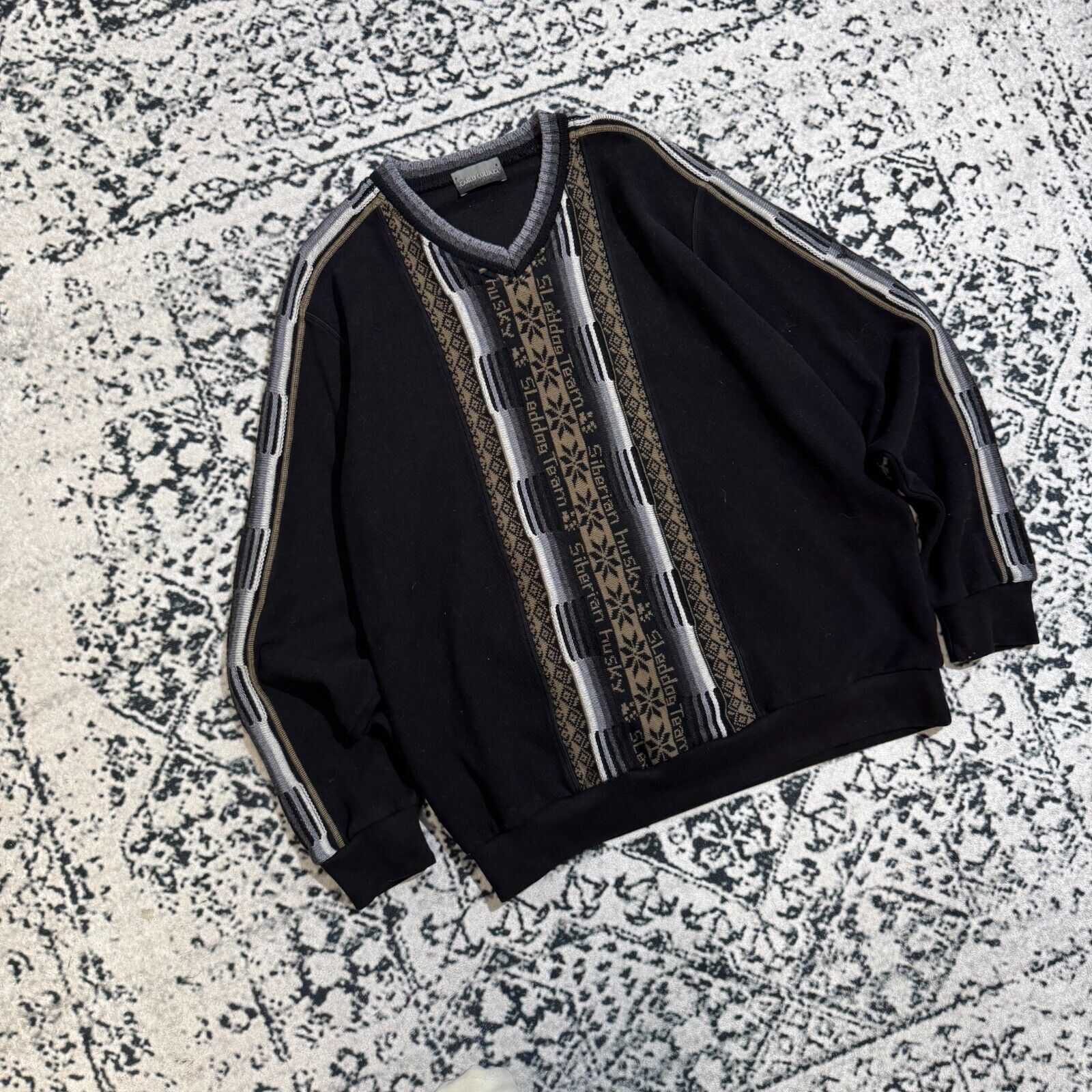 Carlo Colucci × Vintage Vintage Carlo Colucci Unisex Black Cotton Sweater Size XL Size US XL / EU 56 / 4 - 4 Thumbnail