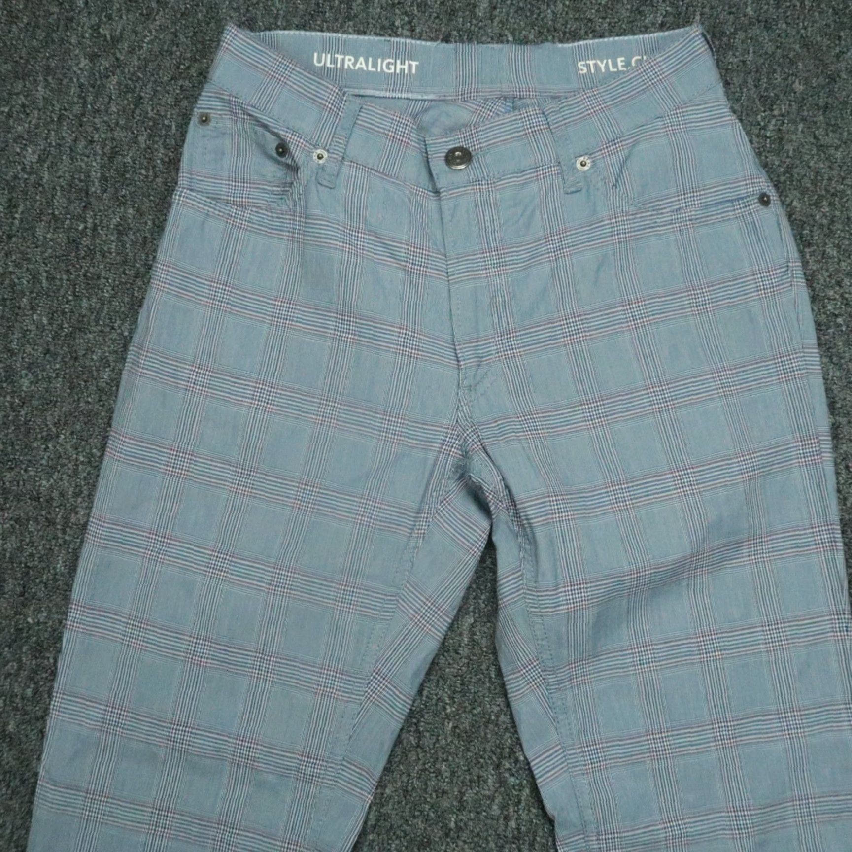 BRAX BRAX Men Pants Chino 5-Pocket Regular 28x29 Blue Plaid Belt Loops Stretch Ultralight Vintage? No, Unsure. 90s? Not applicable Mens Size US 28 / EU 44 - 2 Thumbnail