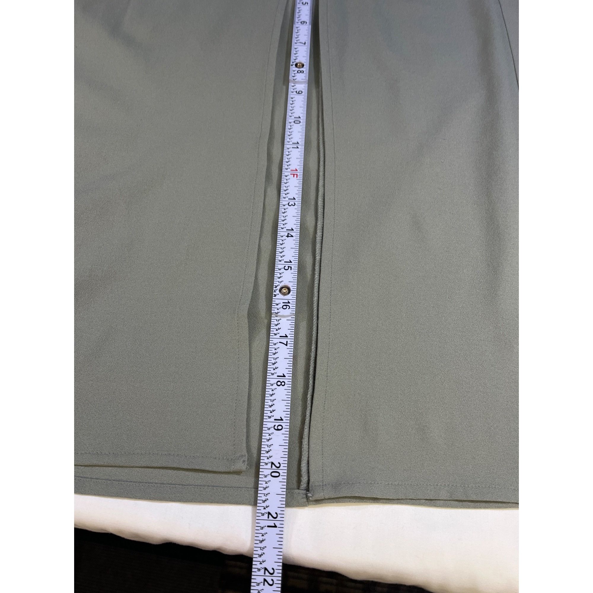 Other Abercrombie and Fitch womens sage green High-Waist Midi Skir Size 38" / US 16 / IT 52 - 8 Thumbnail