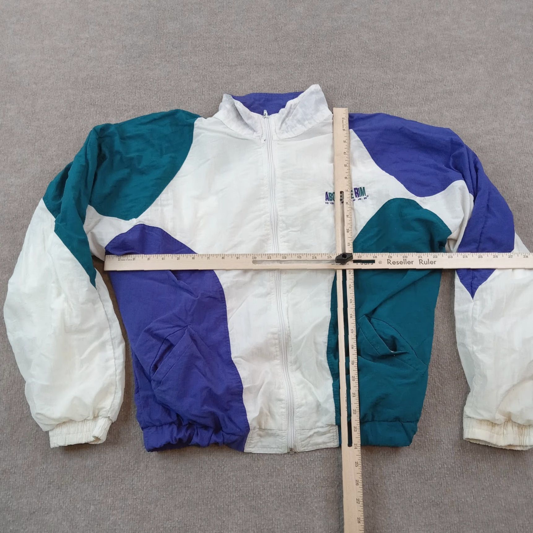 Vintage Hoopwear Windbreaker Mens Medium Extra Large XL Blue White Full Zip Lined Size US M / EU 48-50 / 2 - 2 Thumbnail