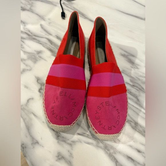 Stella McCartney STELLA MCCARTNEY Bicolor Striped Espadrilles Cap Toe Flats Size US 5.5 / IT 35.5 - 1 Thumbnail