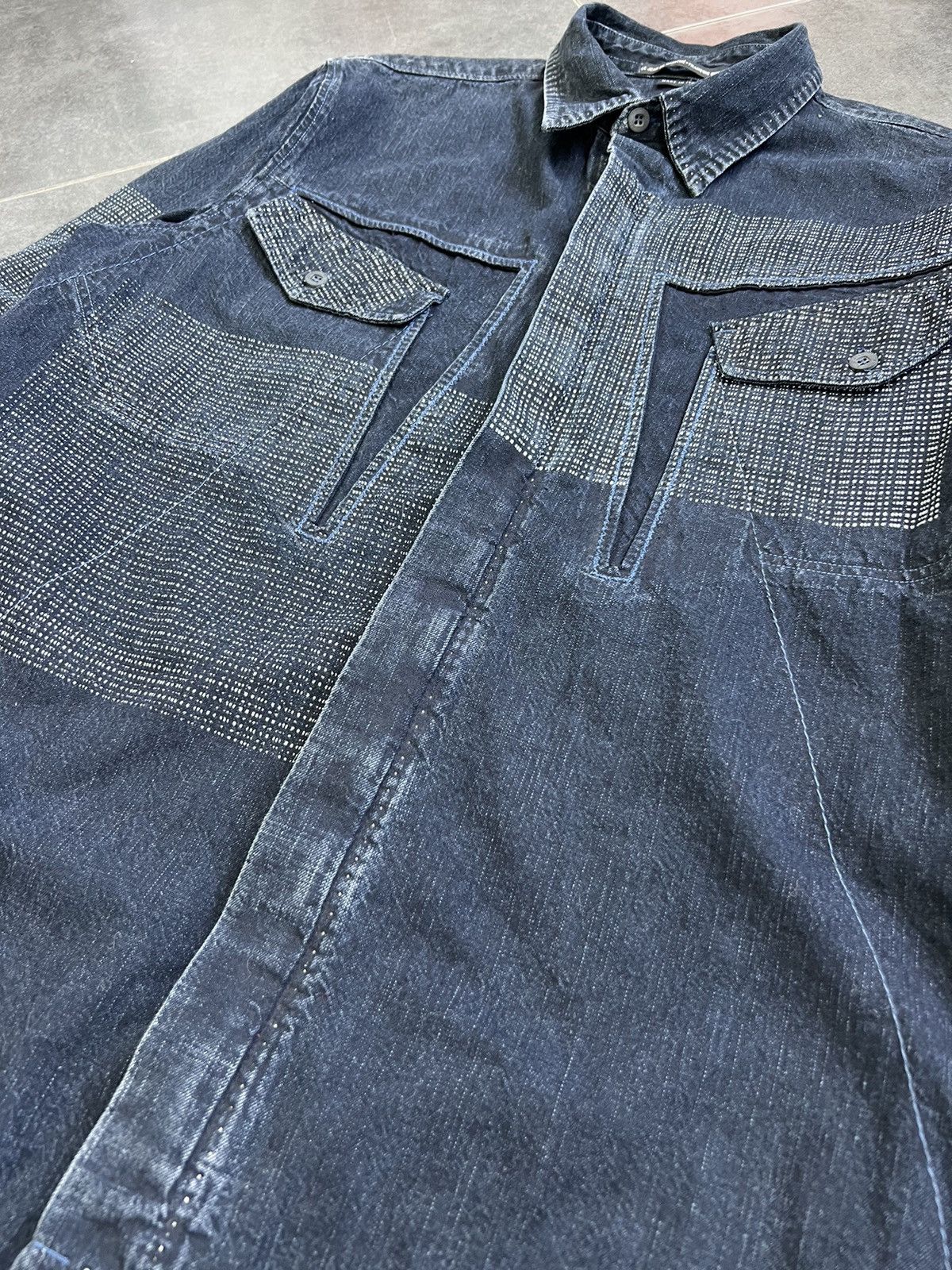Marithe + Francois Girbaud Vintage MFG zip Japanese OverShirt sashiko print style Size US M / EU 48-50 / 2 - 6 Thumbnail
