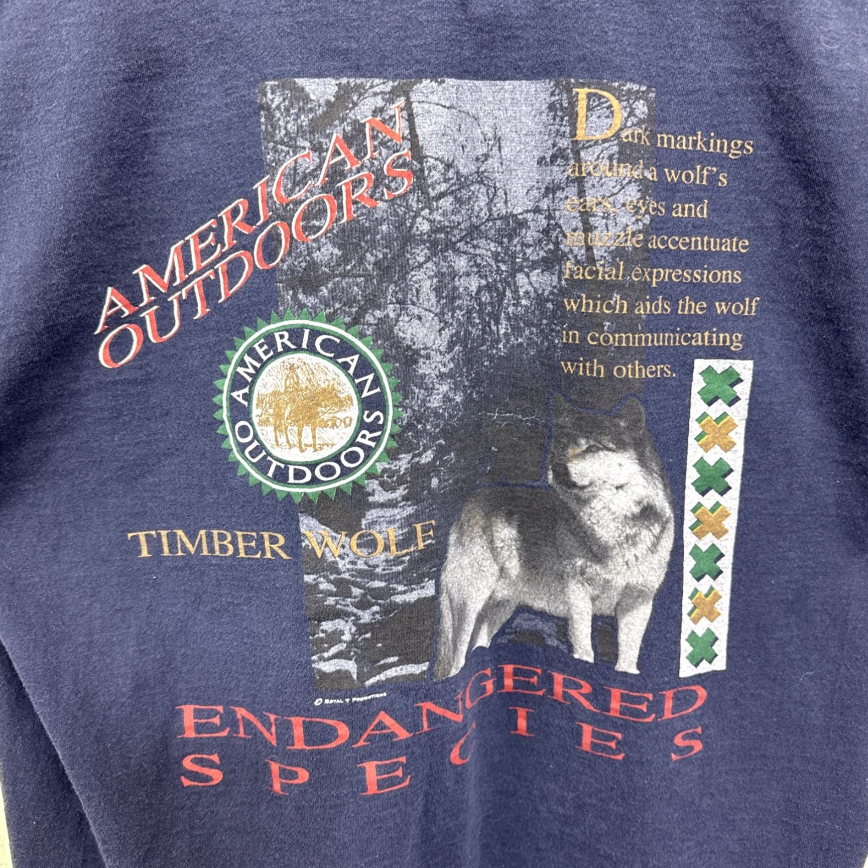 Gildan VINTAGE Gildan T-Shirt American Outdoors Timber Wolf Blue Shirt Men XL Crew Neck Short Sleeve N/A Size US XL / EU 56 / 4 - 2 Thumbnail