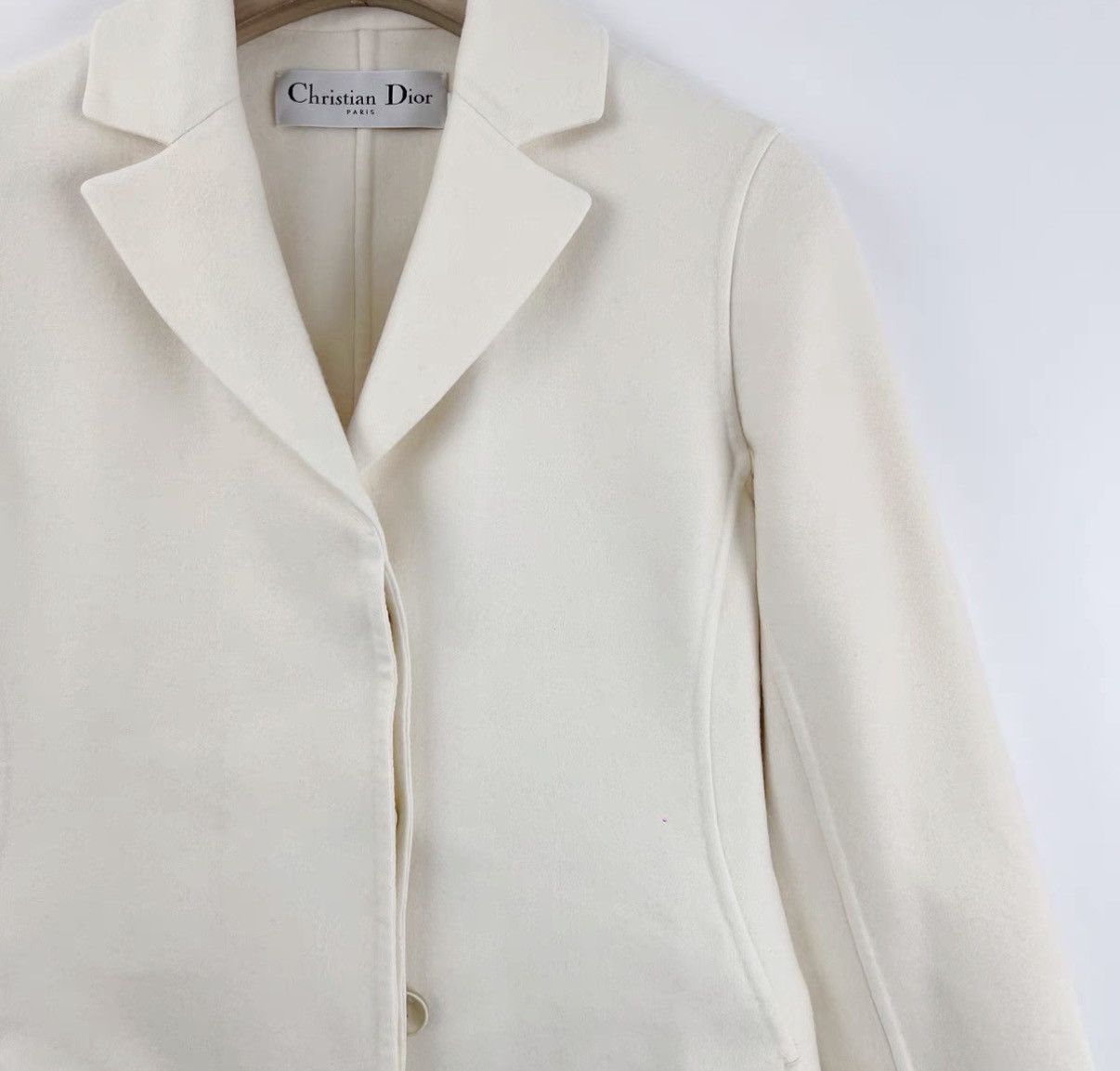Dior Dior Off-White Cashmere Coat K12 Size XXS / US 00 / IT 34 - 5 Thumbnail