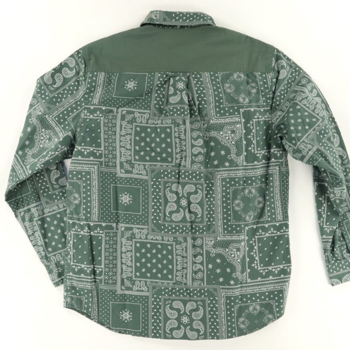 Vintage Free Assembly Mixed Media Overshirt Cotton All Over Print Long Sleeve Button Up Shirt Green Men's L Size US L / EU 52-54 / 3 - 4 Thumbnail