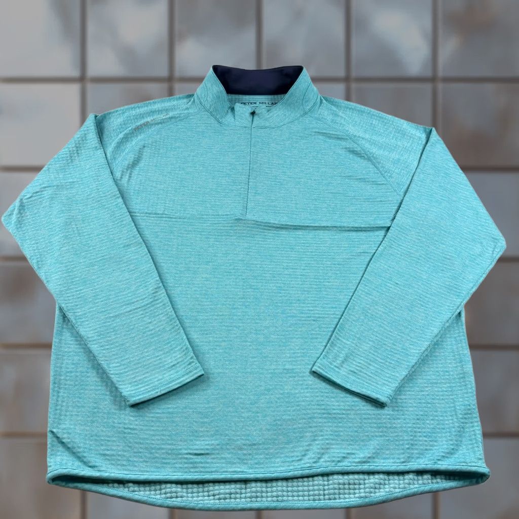 Peter Millar VINTAGE Peter Millar Shirt Mens XL Blue Maven 1/4 Zip Golf Pullover Stretch Performance Size US XL / EU 56 / 4 - 1 Thumbnail