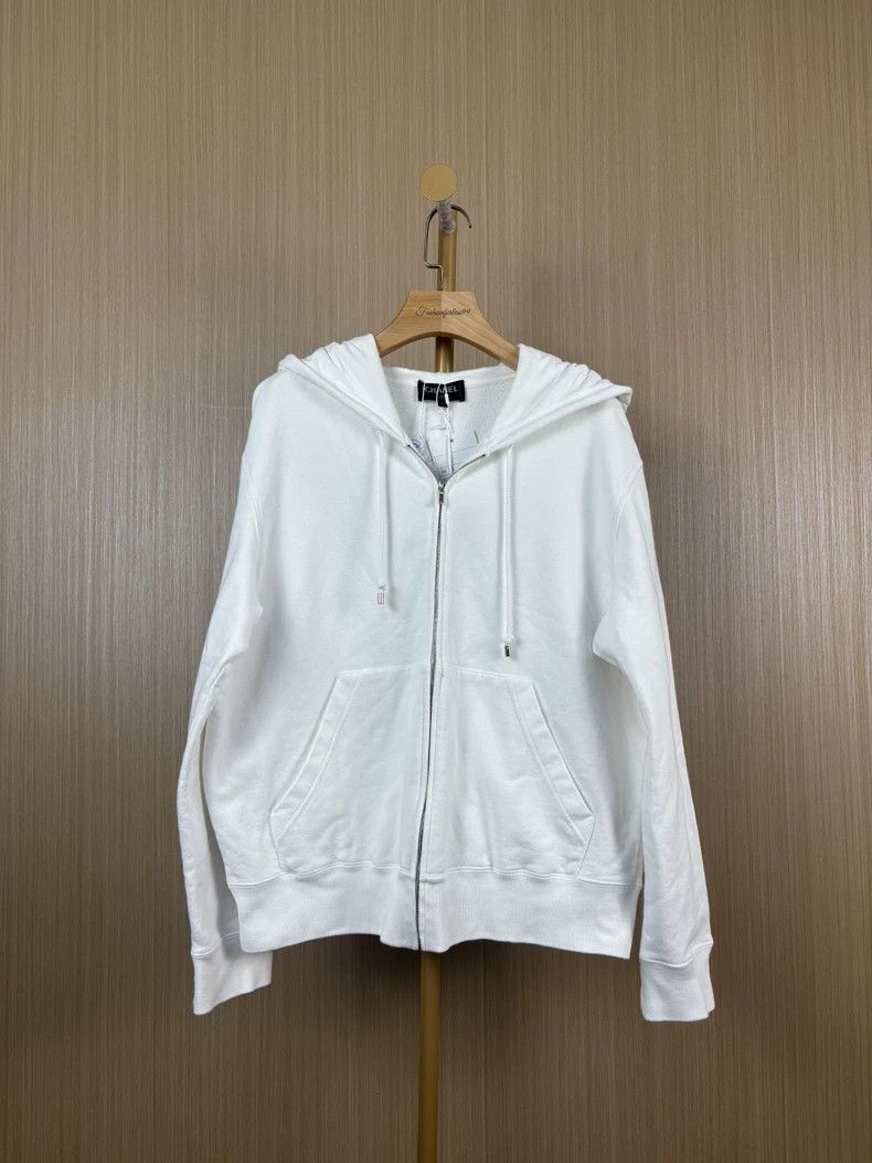 Chanel White Graffiti Zip Hoodie - dmc