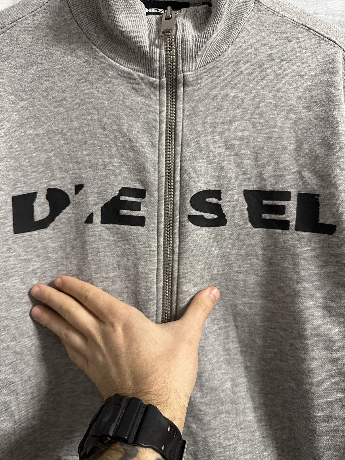 Diesel Rare Luxury Zip Sweatshirt Diesel Big Logo. Size US M / EU 48-50 / 2 - 2 Thumbnail