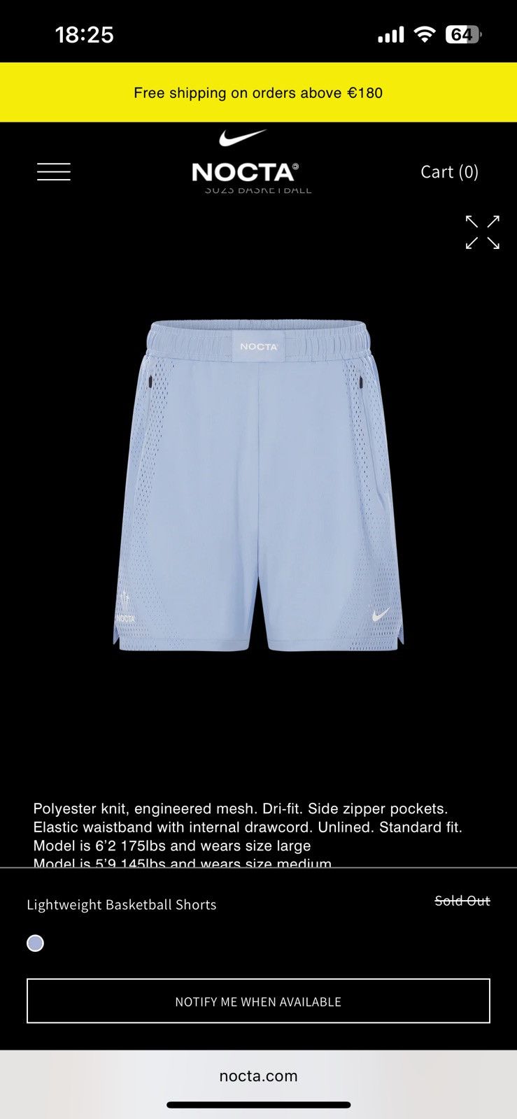 NOCTA × Nike Nike NOCTA NRG Shorts in Cobalt Bliss Size US 30 / EU 46 - 6 Thumbnail