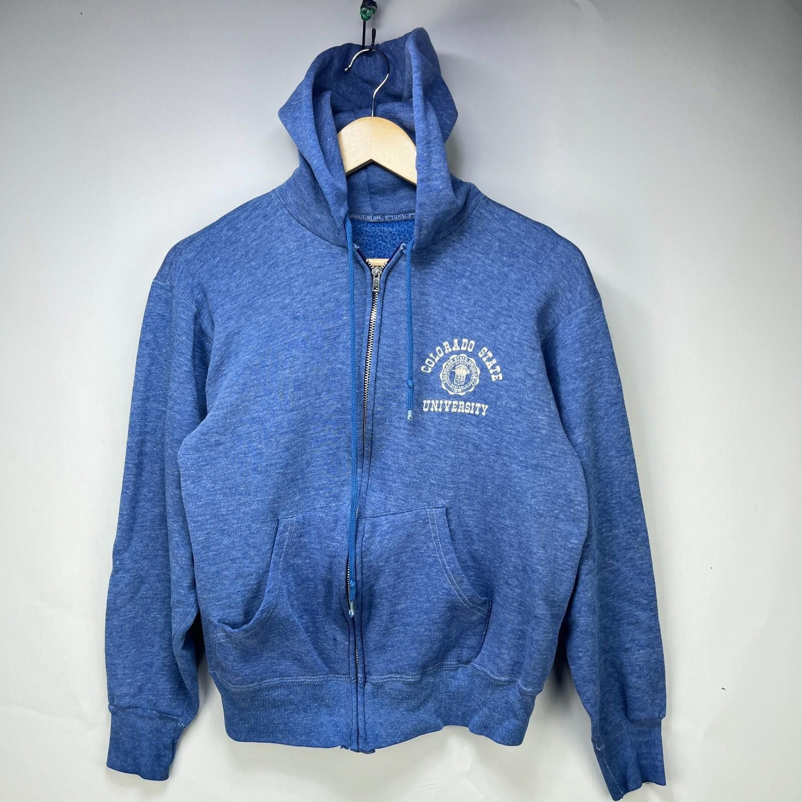 Vintage 80s Colorado State University Zip Up Hoodie Small