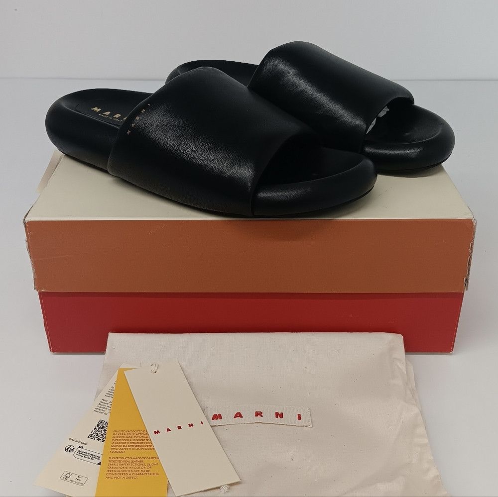 Marni Marni Men's Black Leather Pouf Sandals - EU46/US13 Size US 13 / EU 46 - 1 Thumbnail