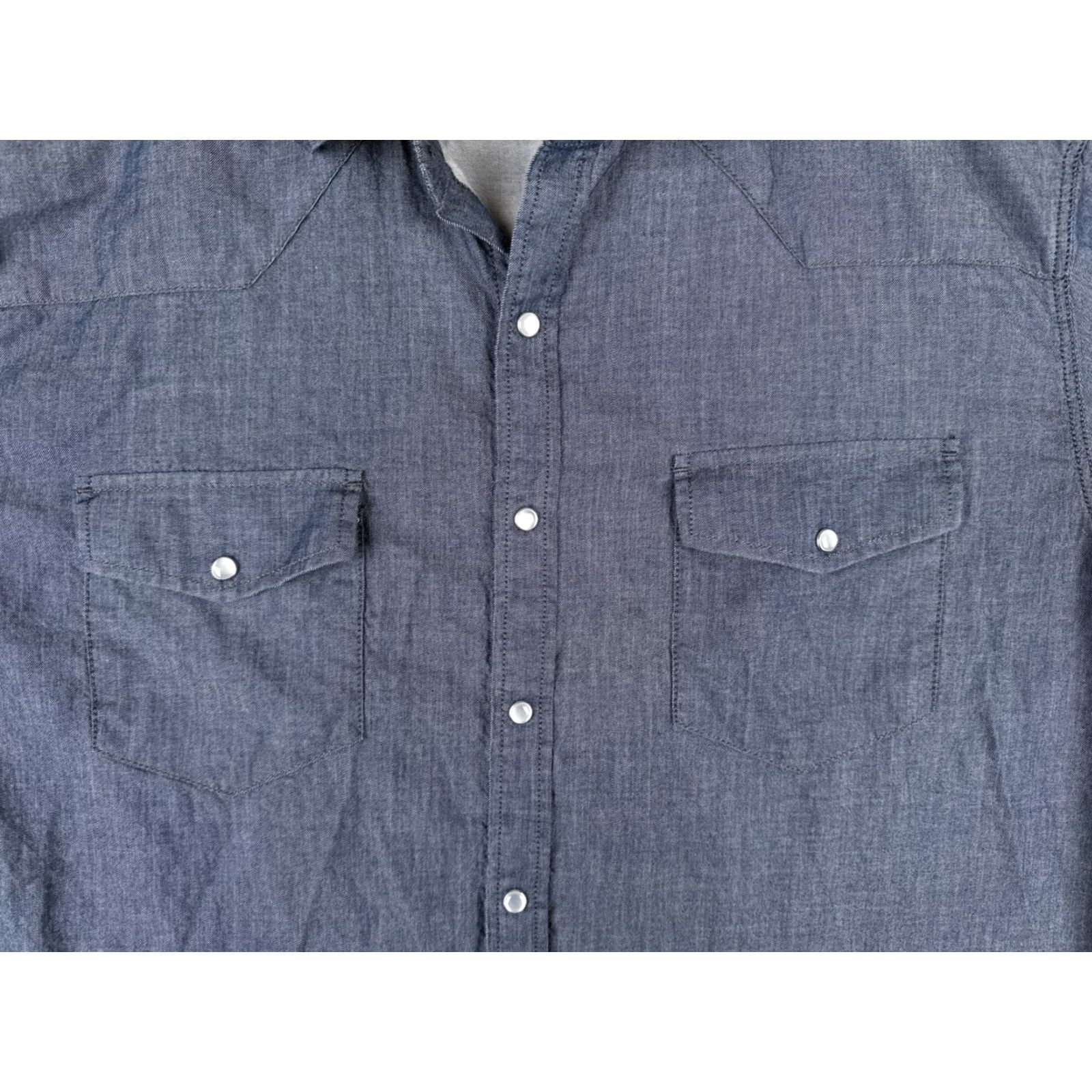 Denime DCTop Blue Denim Button-Up Shirt Mens XL Long Sleeve Plaid Western Size US XL / EU 56 / 4 - 6 Thumbnail