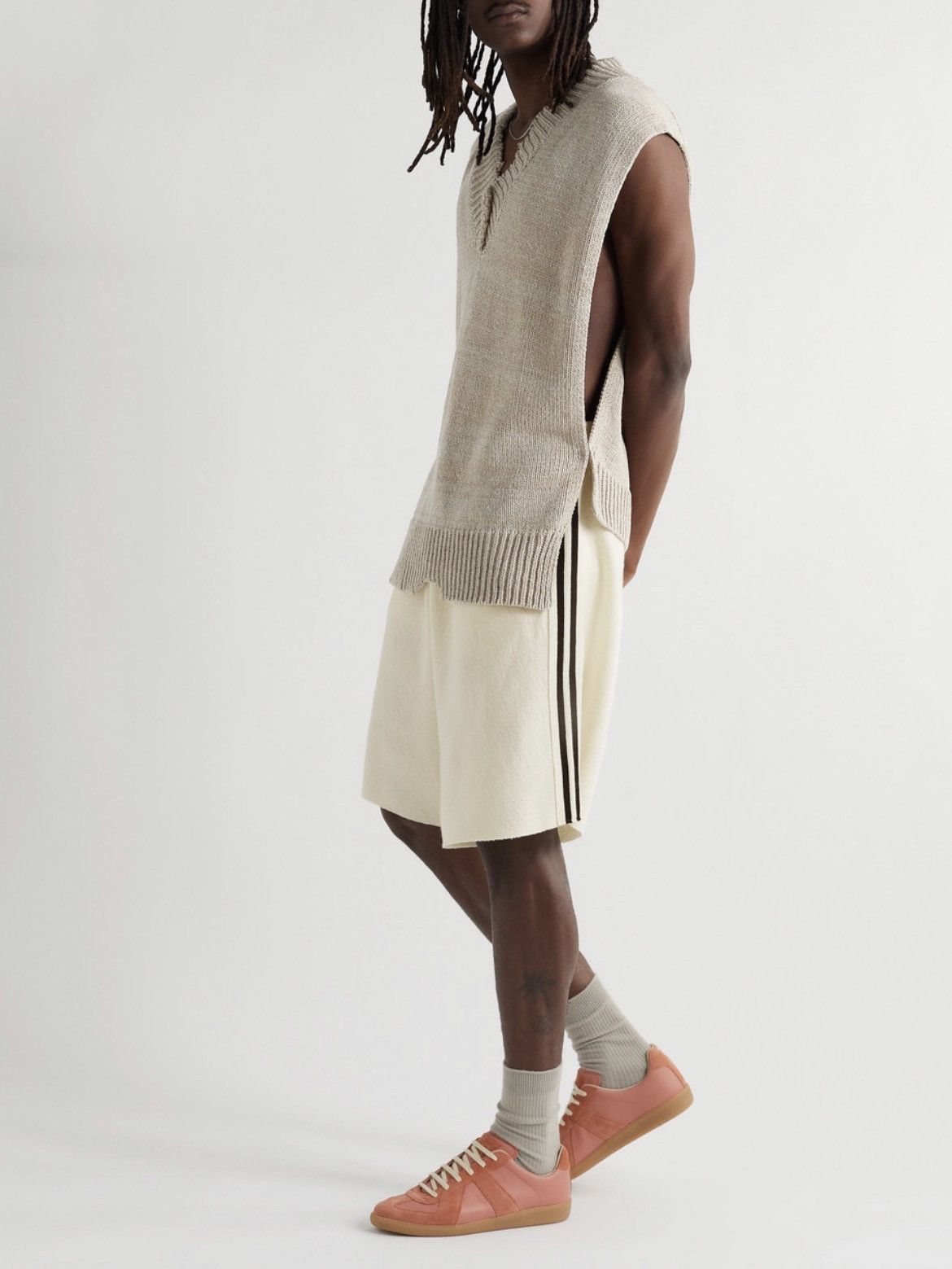 Maison Margiela $1.1K Line 10 cream wool-felt shorts, M (US32–35 waist) Size US 34 / EU 50 - 2 Thumbnail
