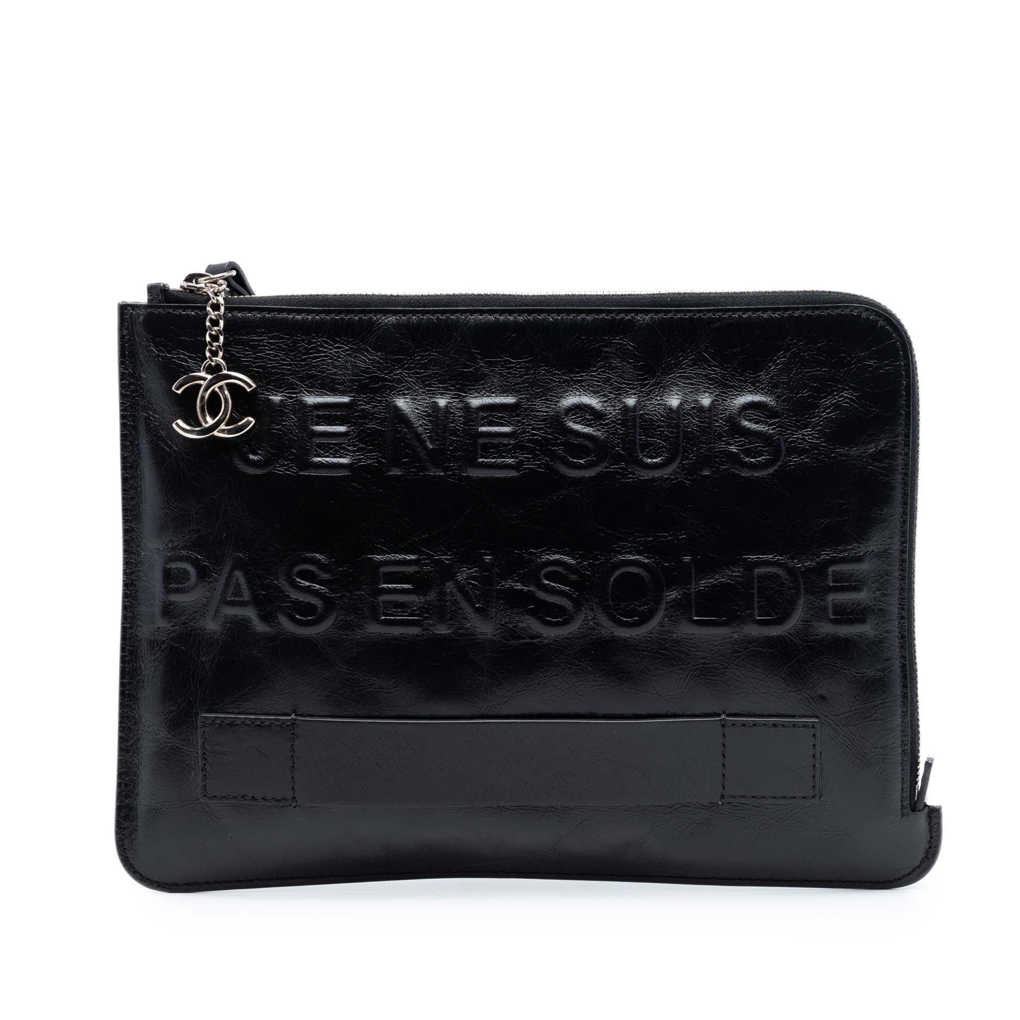 Chanel Distressed Calfskin Je Ne Suis Pas En Solde Clutch Size ONE SIZE - 1 Thumbnail