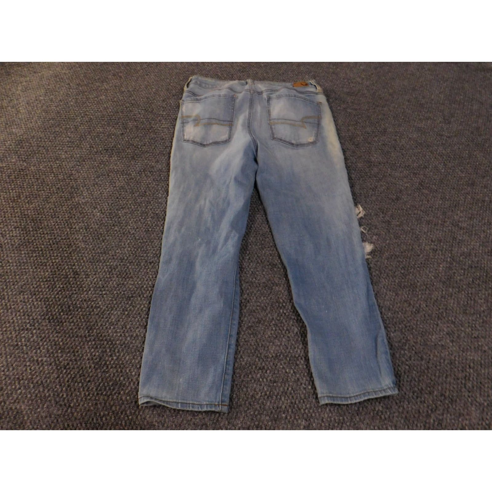 Vintage VINTAGE? No. American Eagle Jeans Womens 8 Blue Hi-Rise Jegging Crop Distressed Super Stretch Pockets Zip Fly Size 30" / US 8 / IT 44 - 7 Thumbnail