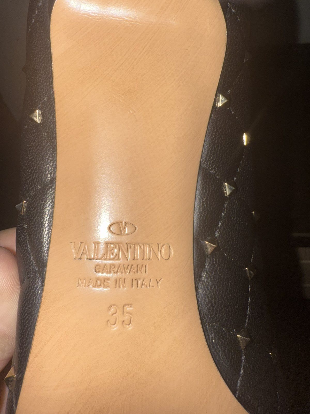 Valentino Valentino Garavani Black Quilted Leather Studded Pointed Toe Size US 4.5 / IT 34.5 - 9 Thumbnail