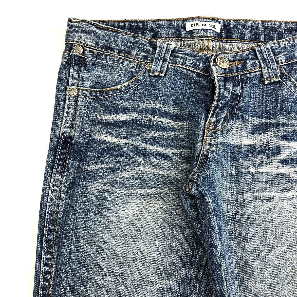 If Six Was Nine × Japanese Brand × Le Grande Bleu (L.G.B.) Y2K Clef de Sol Flared Jeans Distressed Bootcut Denim Pants Size 29" - 8 Thumbnail