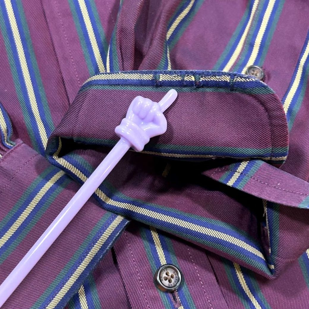 Brooks Brothers Brooks Brothers Burgundy Striped Button-Down Shirt Long Sleeve Business Mens XL Size US XL / EU 56 / 4 - 4 Thumbnail