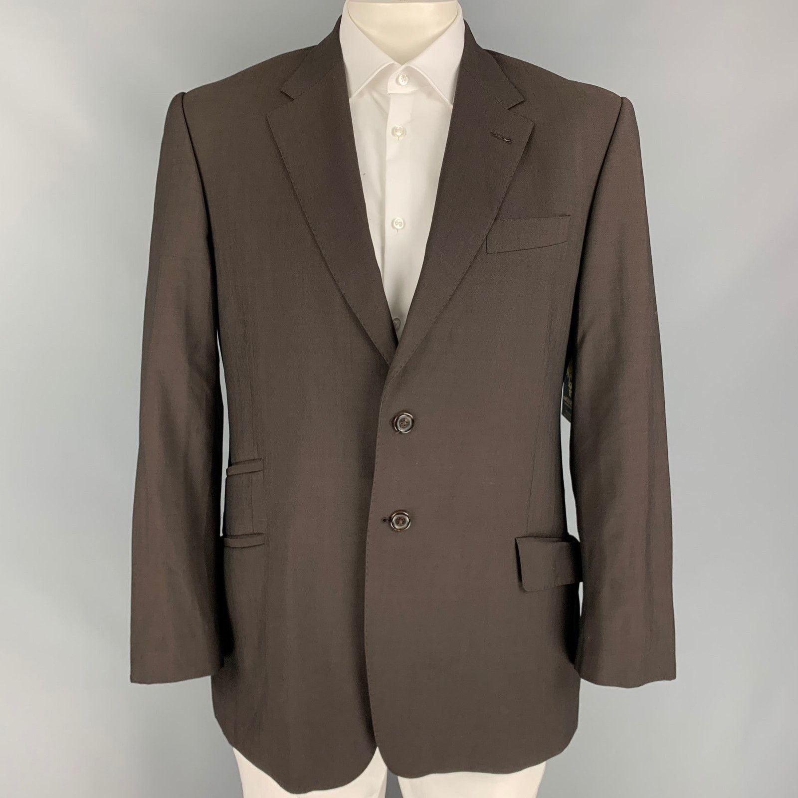 Paul Smith Size 44 Brown Wool / Mohair Single Breasted Sport Coat Size 44R - 1 Thumbnail