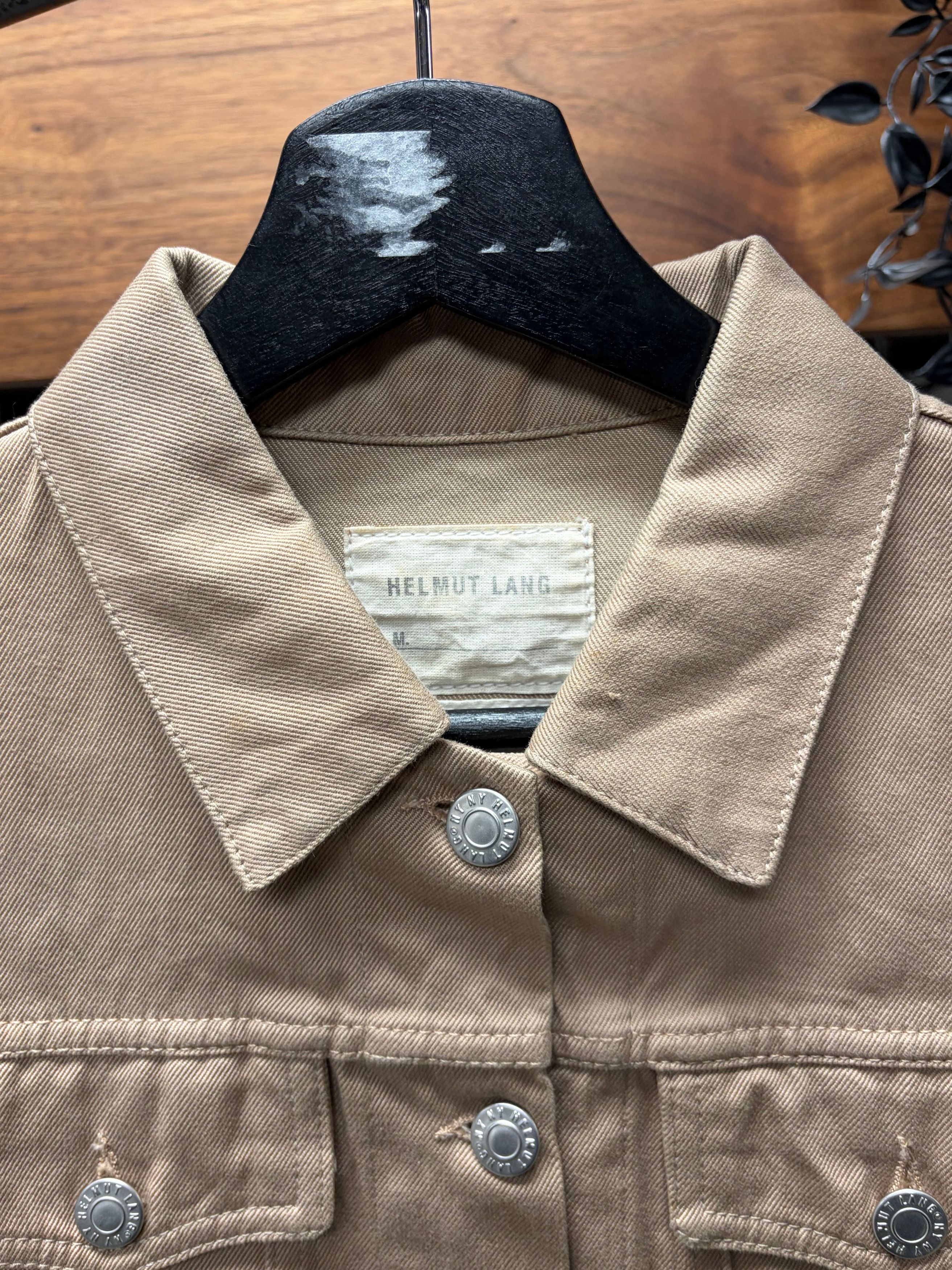 Helmut Lang Vintage Helmut Lang ‘Raw Silk Denim’ Brown Trucker Jacket Size US S / EU 44-46 / 1 - 3 Thumbnail