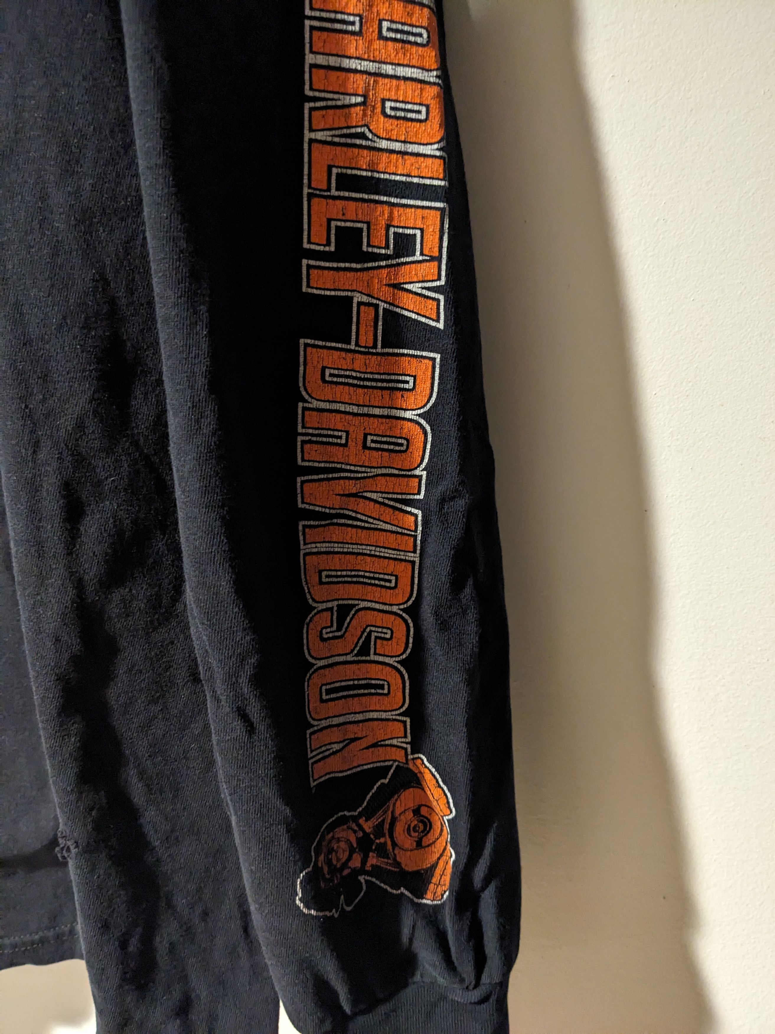 Harley Davidson × Vintage Vintage Harley Davidson Motorcycle Long-Sleeve T-Shirt Size US XL / EU 56 / 4 - 4 Thumbnail