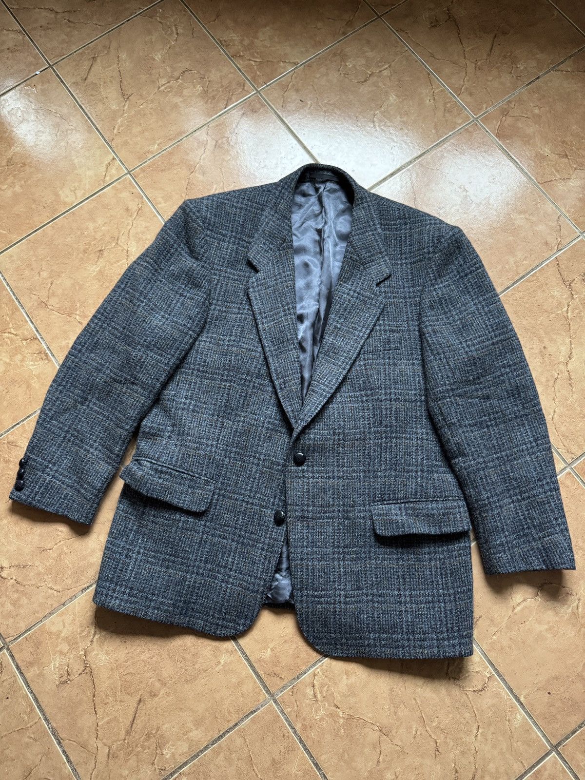 Harris Tweed Harris Tweed vintage checkered 2 button wool blazer Size 46R - 2 Thumbnail