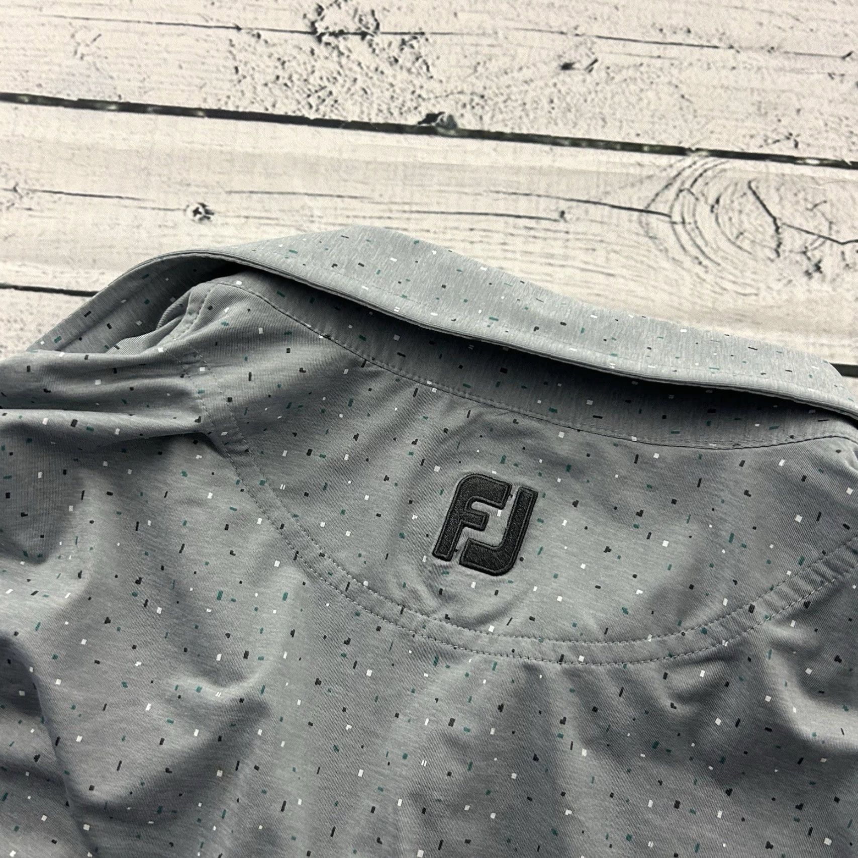 Footjoy FootJoy Confetti Print Short Sleeve Golf Polo Shirt Men's Large Gray Size US L / EU 52-54 / 3 - 5 Thumbnail