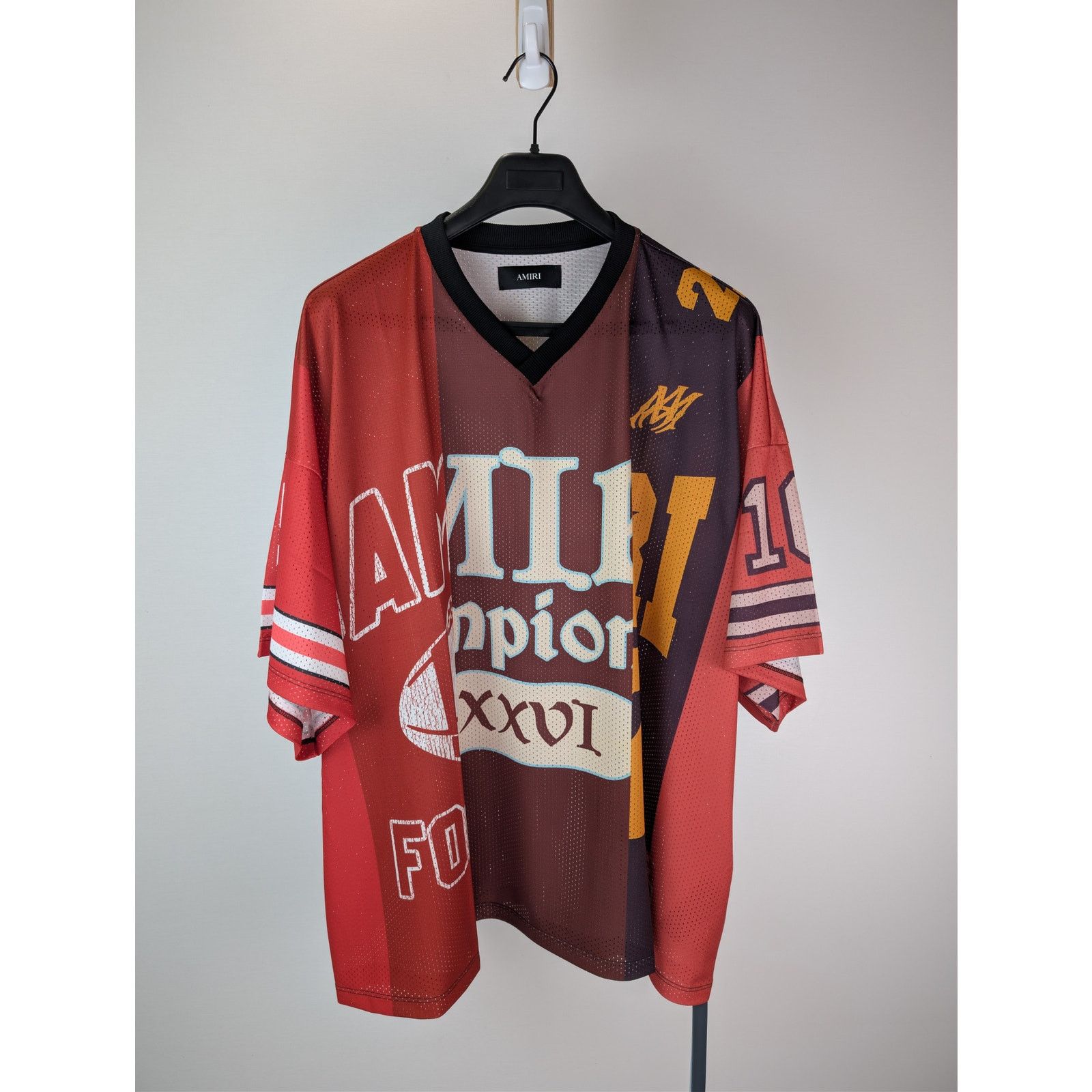 Amiri o1rshd1 Spliced Oversized Mesh T-Shirt in Red Size US XL / EU 56 / 4 - 8 Thumbnail