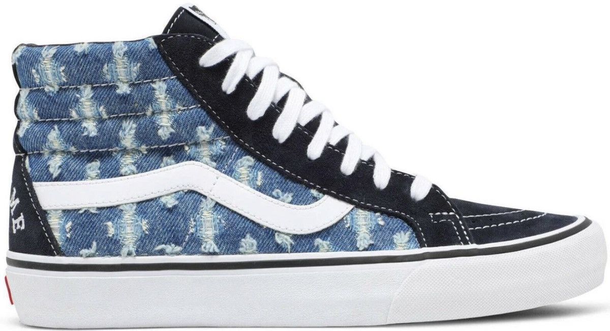 Supreme × Vans Supreme®/Vans® Slip-On Supreme Hole Punch Denim Blue Size: 9 Size US 9 / EU 42 - 1 Preview