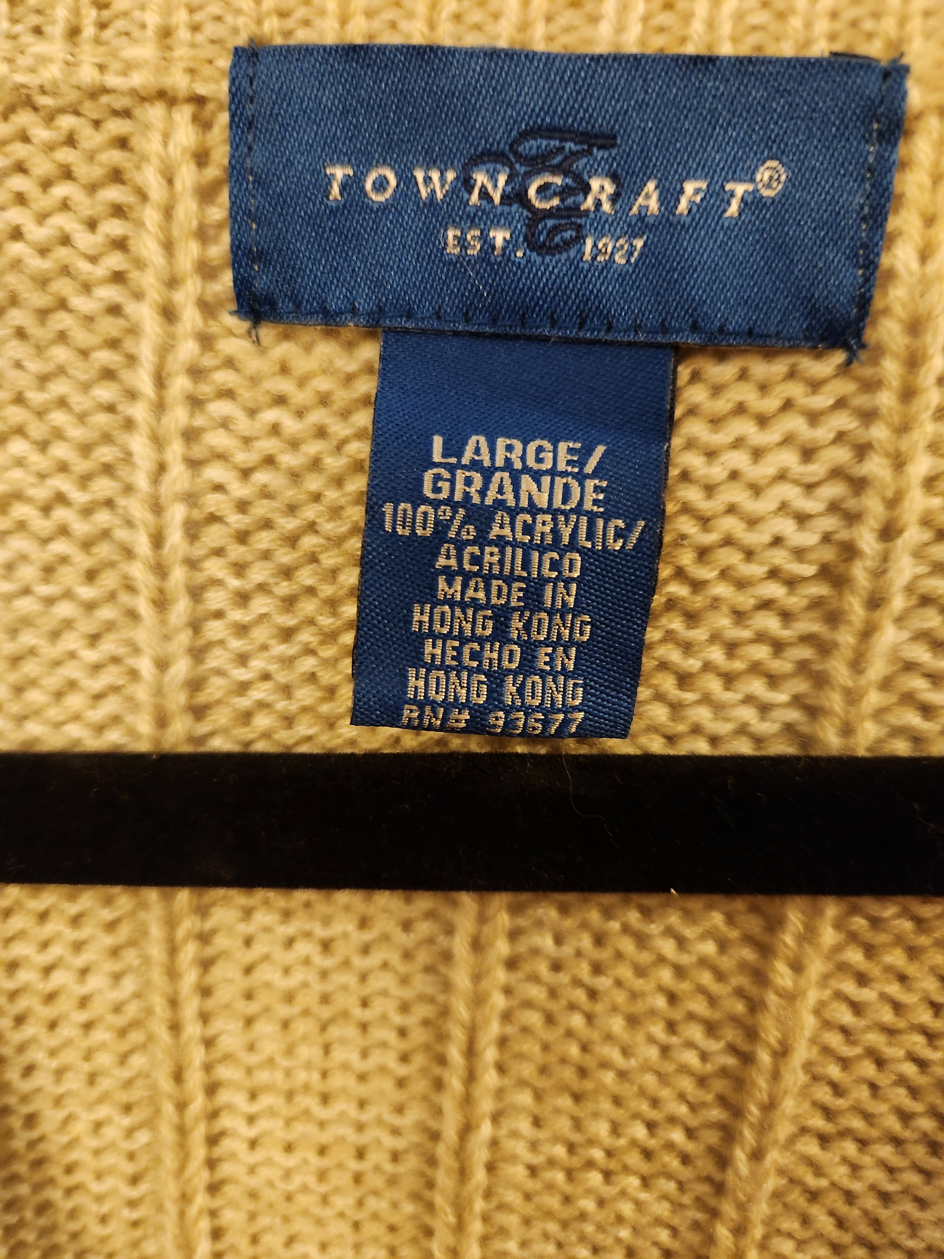 Towncraft Vintage 80's Cable Knit Sweater Vest Size US L / EU 52-54 / 3 - 3 Thumbnail