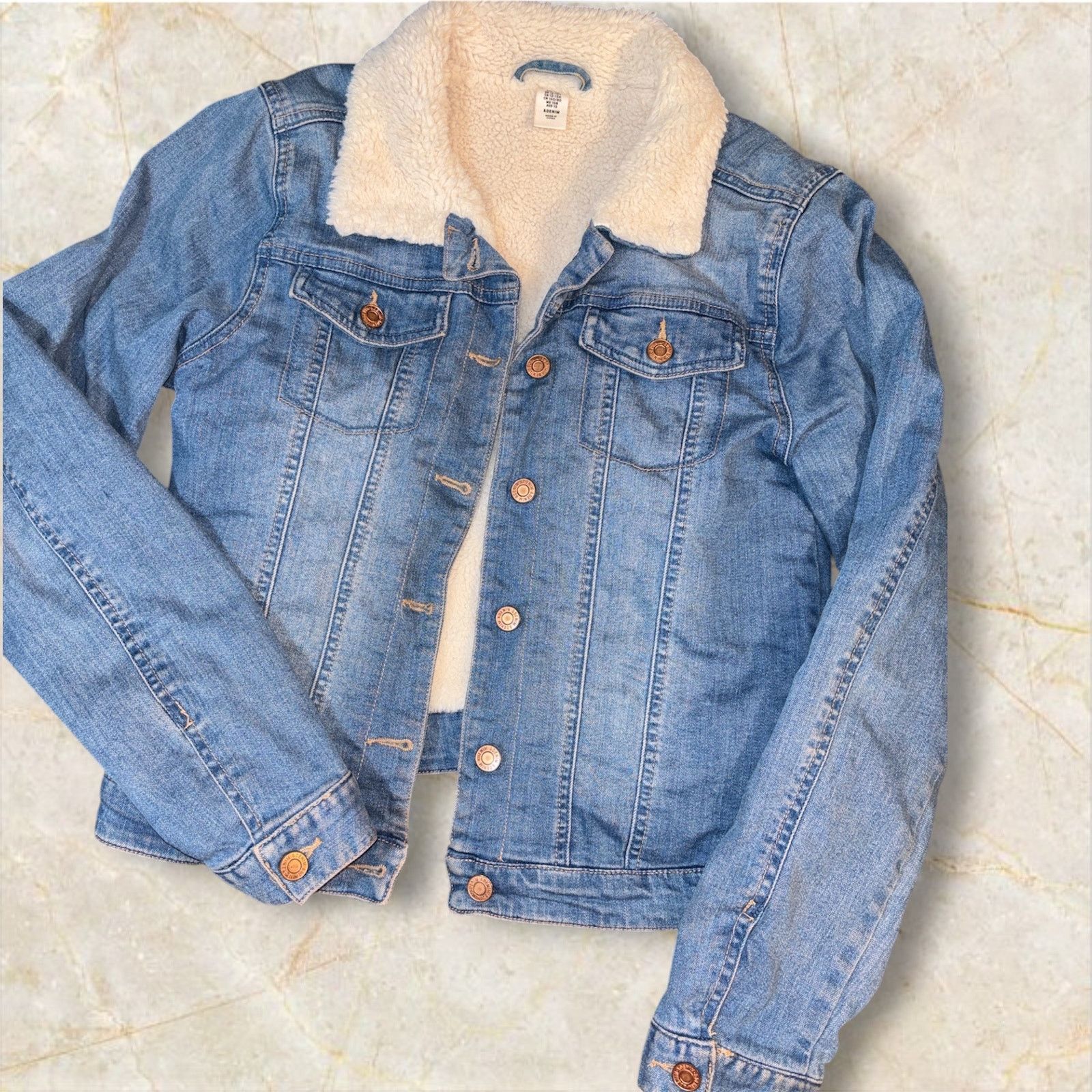 The Unbranded Brand Denim Light-Wash Youth Jacket 12-13Y (Adult Small) Size S / US 4 / IT 40 - 1 Thumbnail