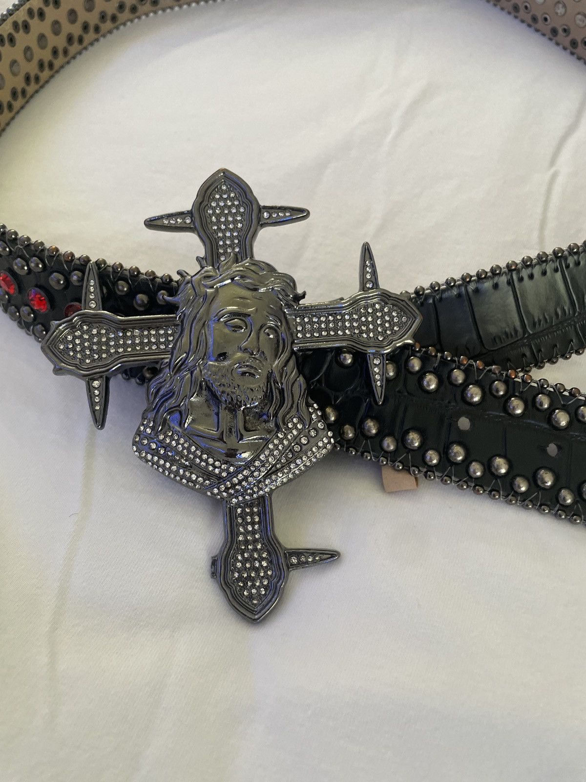 Eternal Eternal Art wear “Eterno” Leather Studded Belt Size 38 - 2 Thumbnail