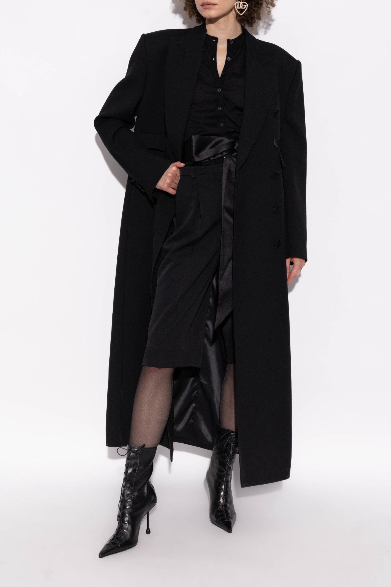 Dolce & Gabbana o1s22i1n0225 Cashmere & Silk Cardigan in Black Size M / US 6-8 / IT 42-44 - 2 Thumbnail