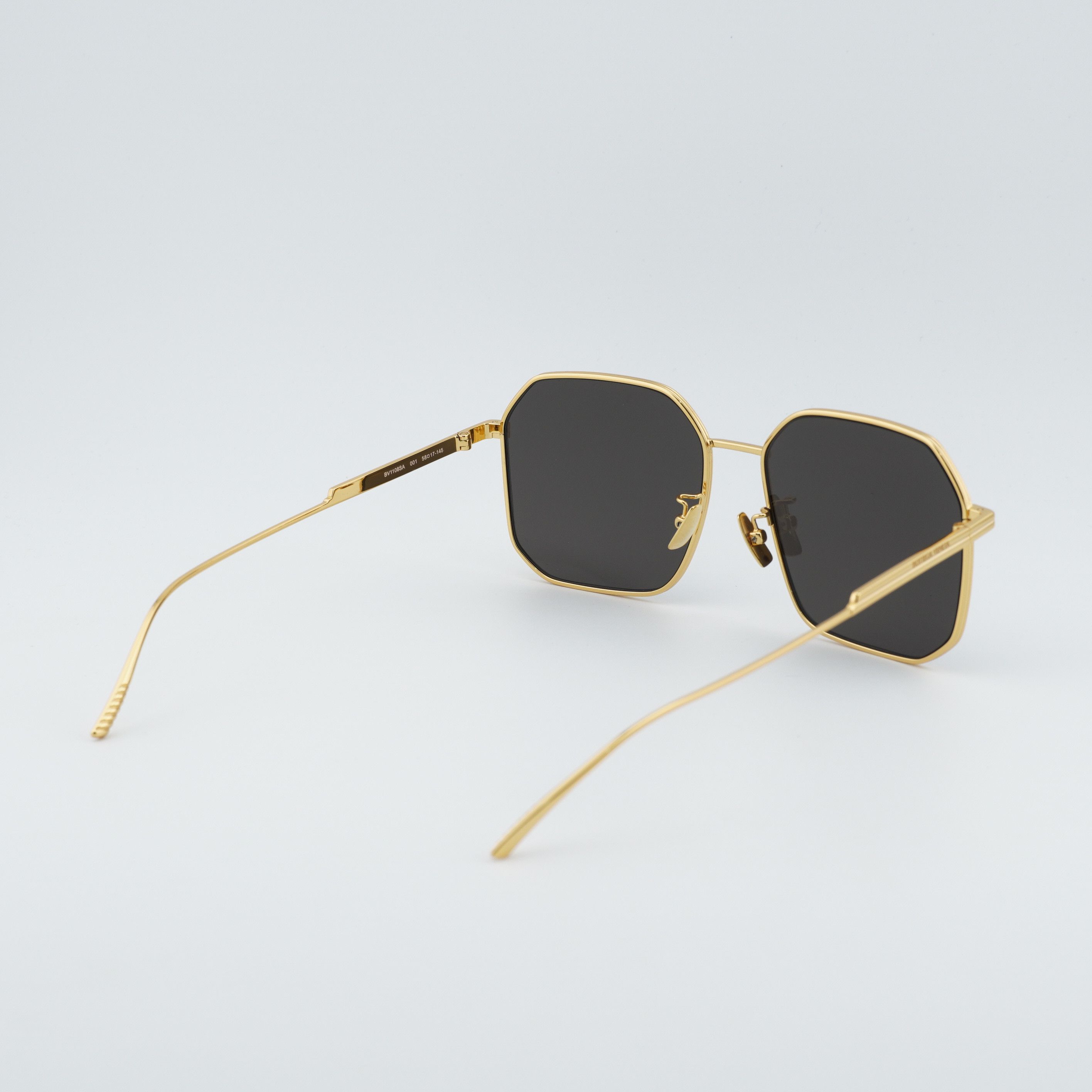 Bottega Veneta Bottega Veneta BV1108SA 001 Sunglasses Gold Square Frame Size ONE SIZE - 5 Thumbnail