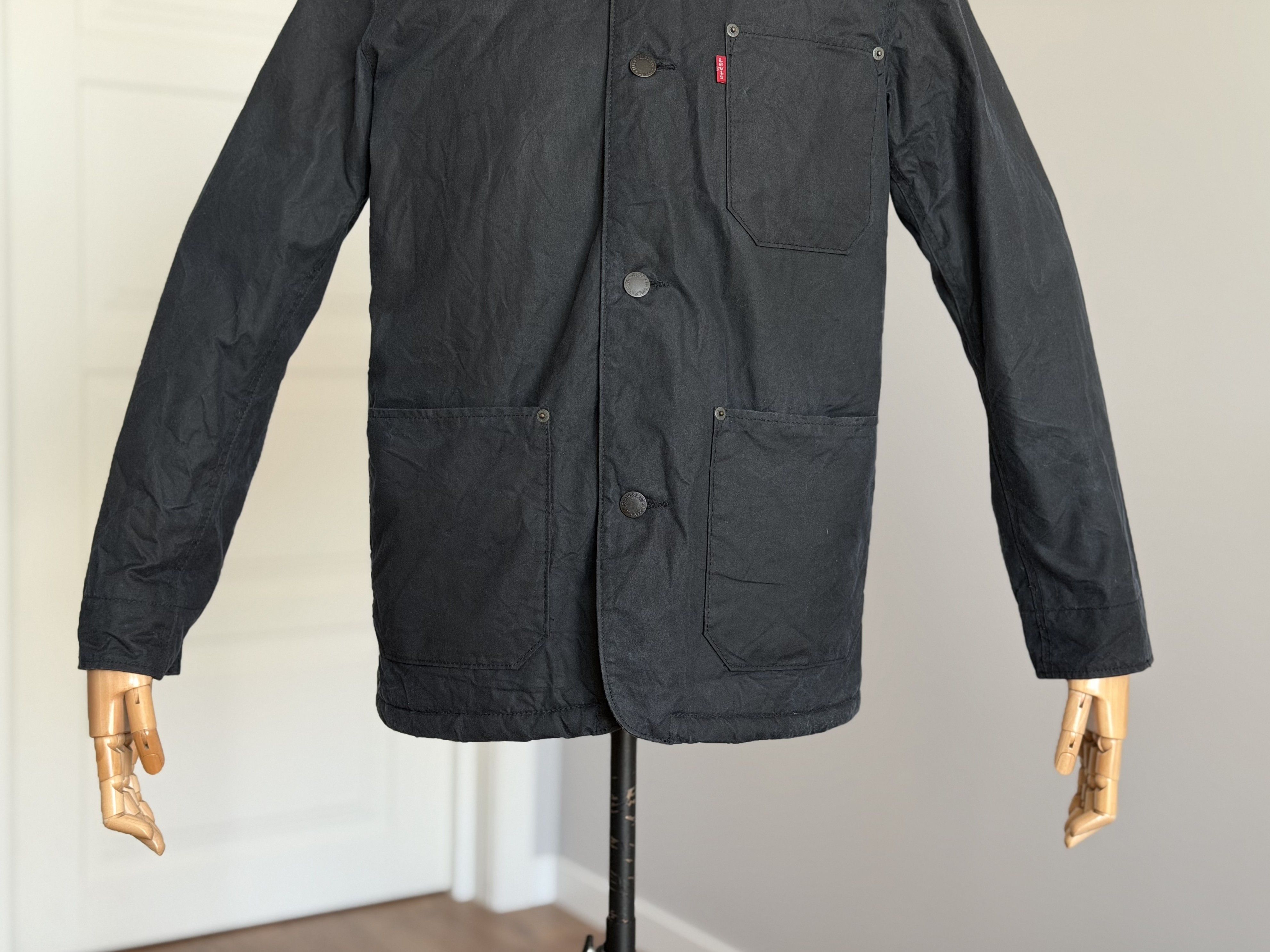 Levi's LEVIS Halley Stevensons Wax Sherpa Jacket Navy Waxed Cotton Size US M / EU 48-50 / 2 - 4 Thumbnail