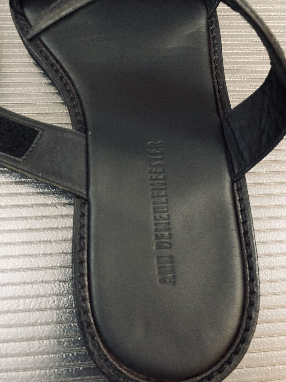 Ann Demeulemeester Ann Demeulemeester 🇮🇹 black leather dual band Sandals 42 NEW Size US 9 / EU 42 - 2 Thumbnail