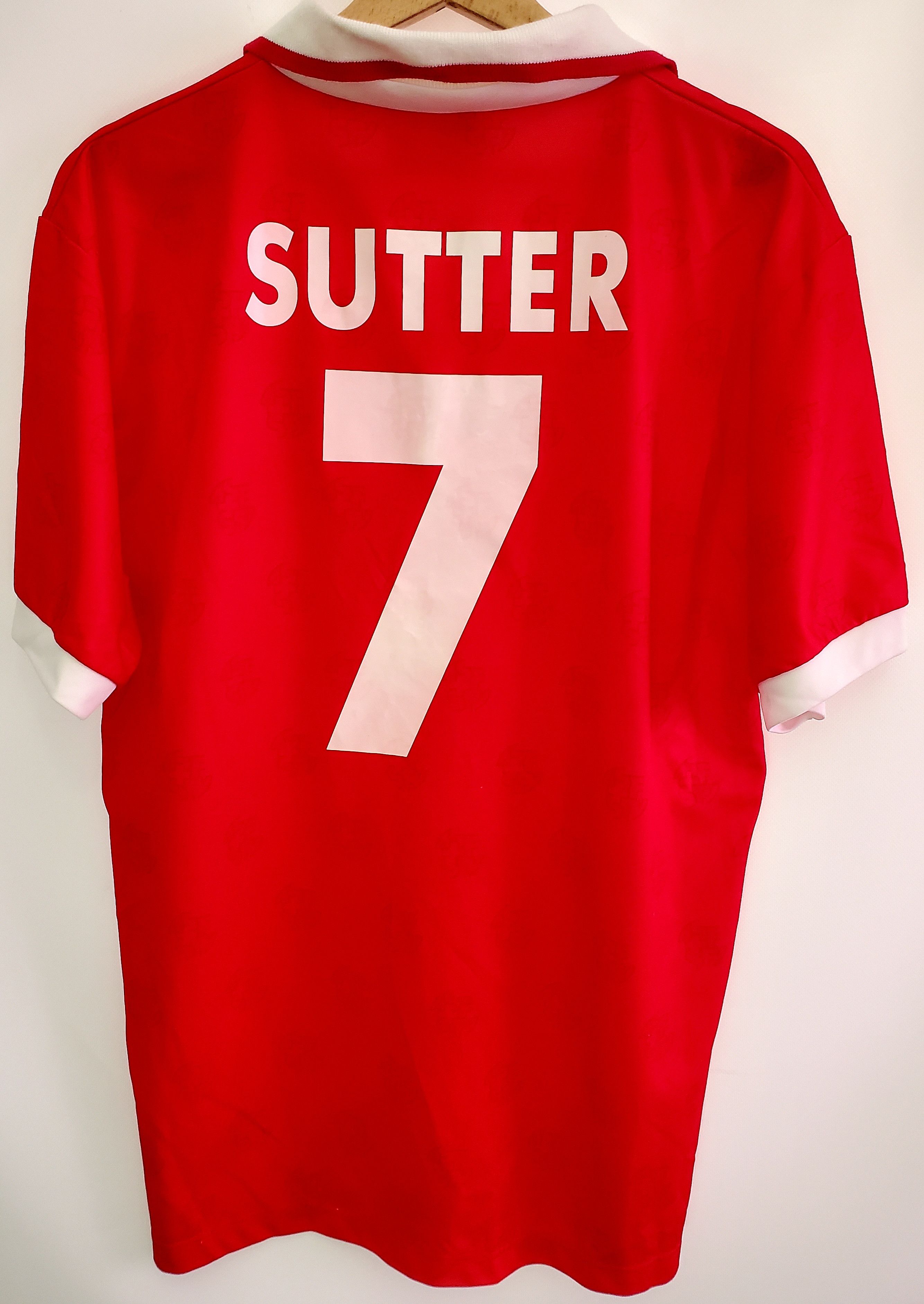 Lotto Sport × Vintage Vintage 1994-96 Switzerland Home Shirt Sutter #7 Jersey L Size US L / EU 52-54 / 3 - 2 Thumbnail