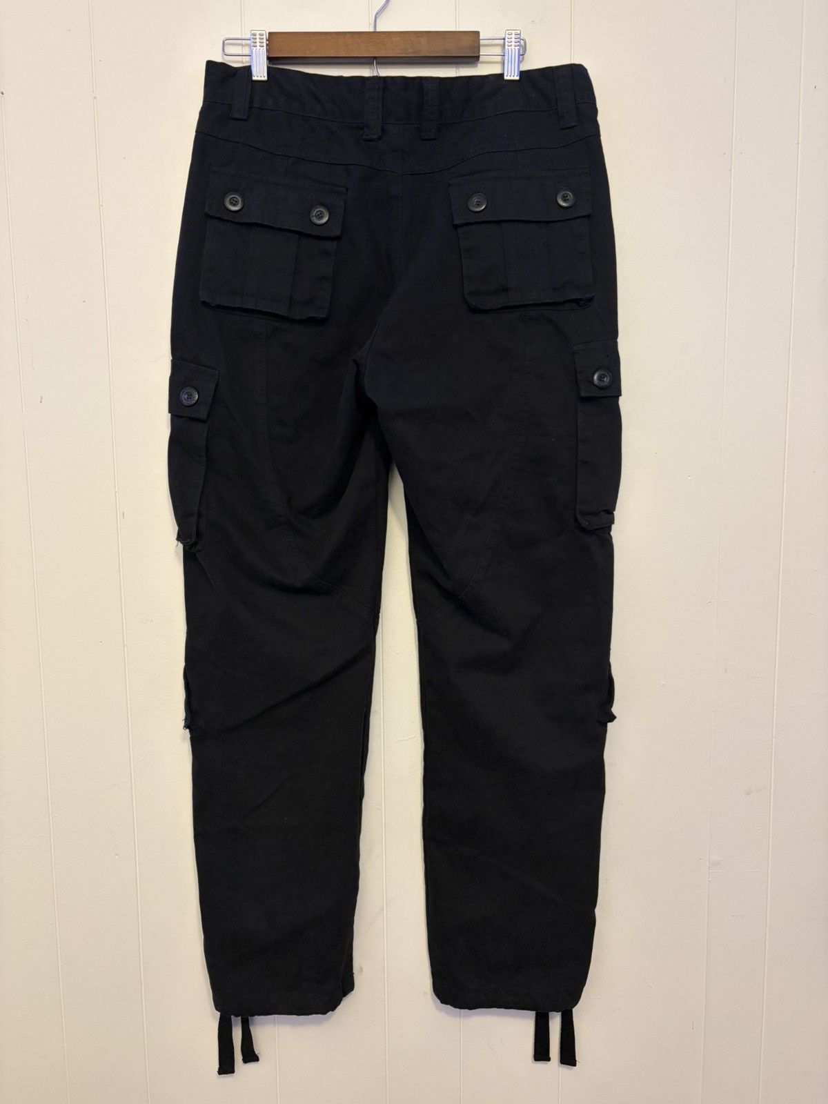 Japanese Brand Mustway black baggy cargo pants Size US 34 / EU 50 - 4 Thumbnail