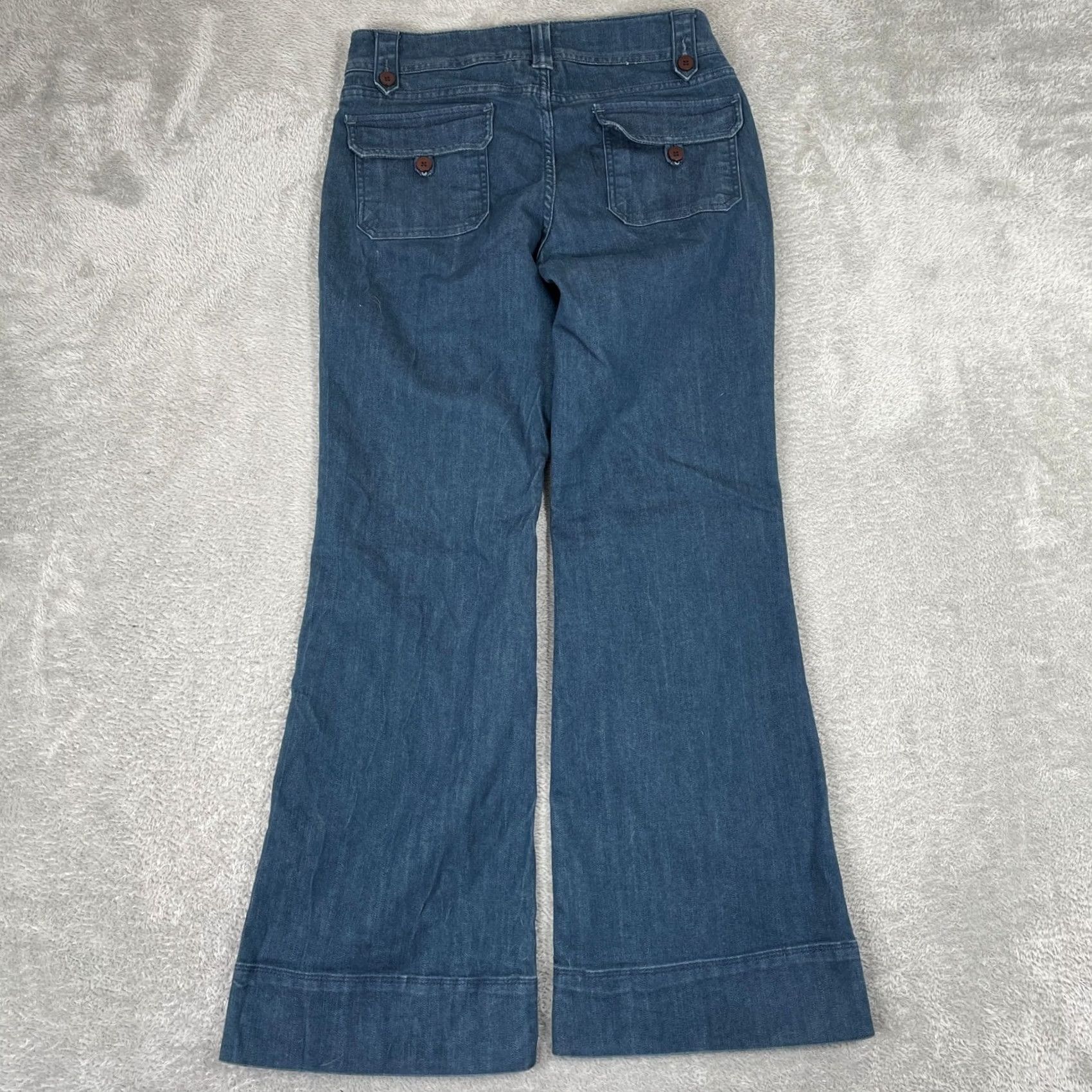 Banana Republic Banana Republic Jeans Womens 6 Tall Blue Wide Leg Patch Pocket Y2K Boho 2000s Jeans Size 28" / US 6 / IT 42 - 2 Thumbnail
