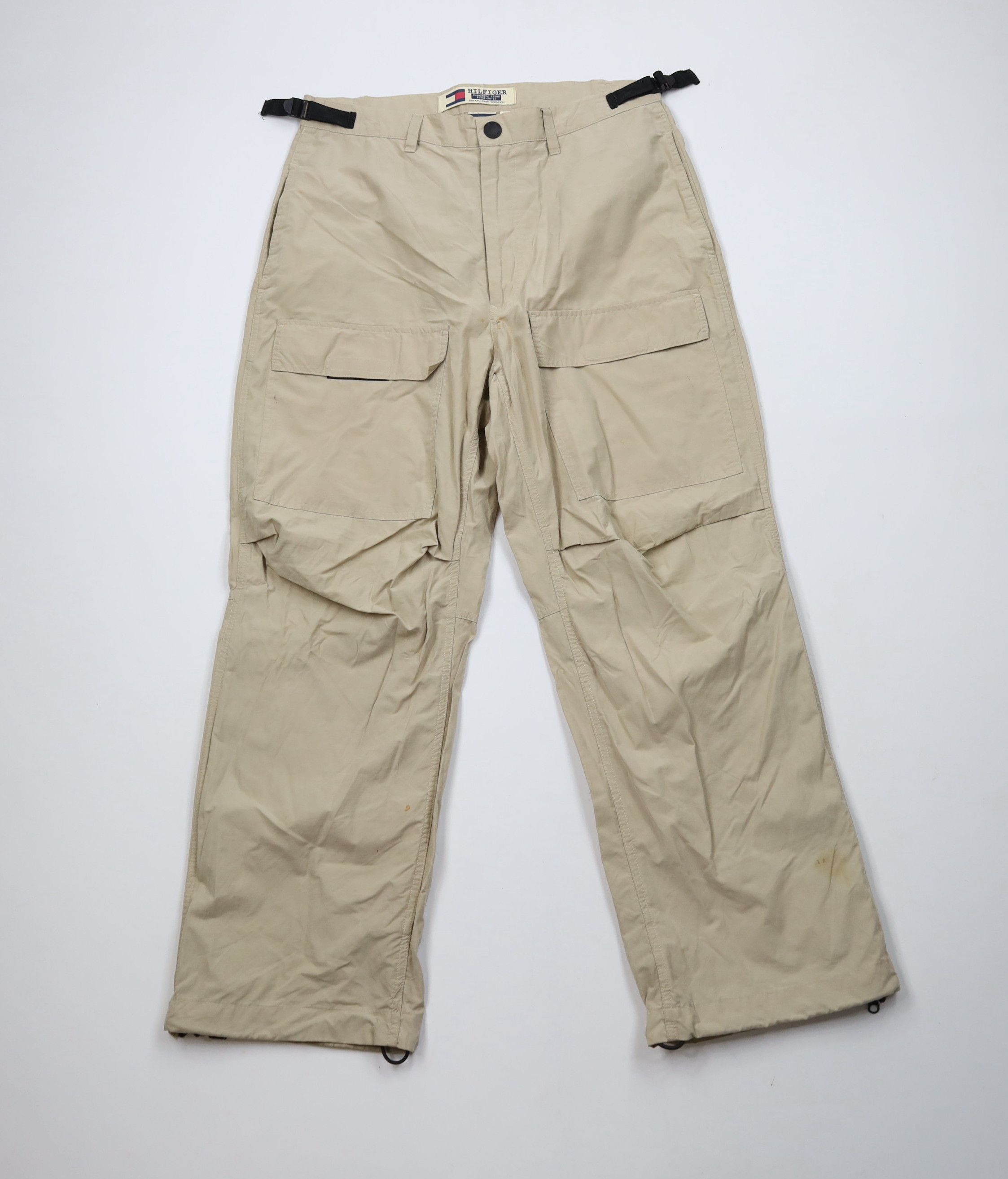 Tommy Hilfiger × Vintage Vintage 90s Tommy Hilfiger Military Wide Leg Cargo Pants Size US 33 - 1 Thumbnail
